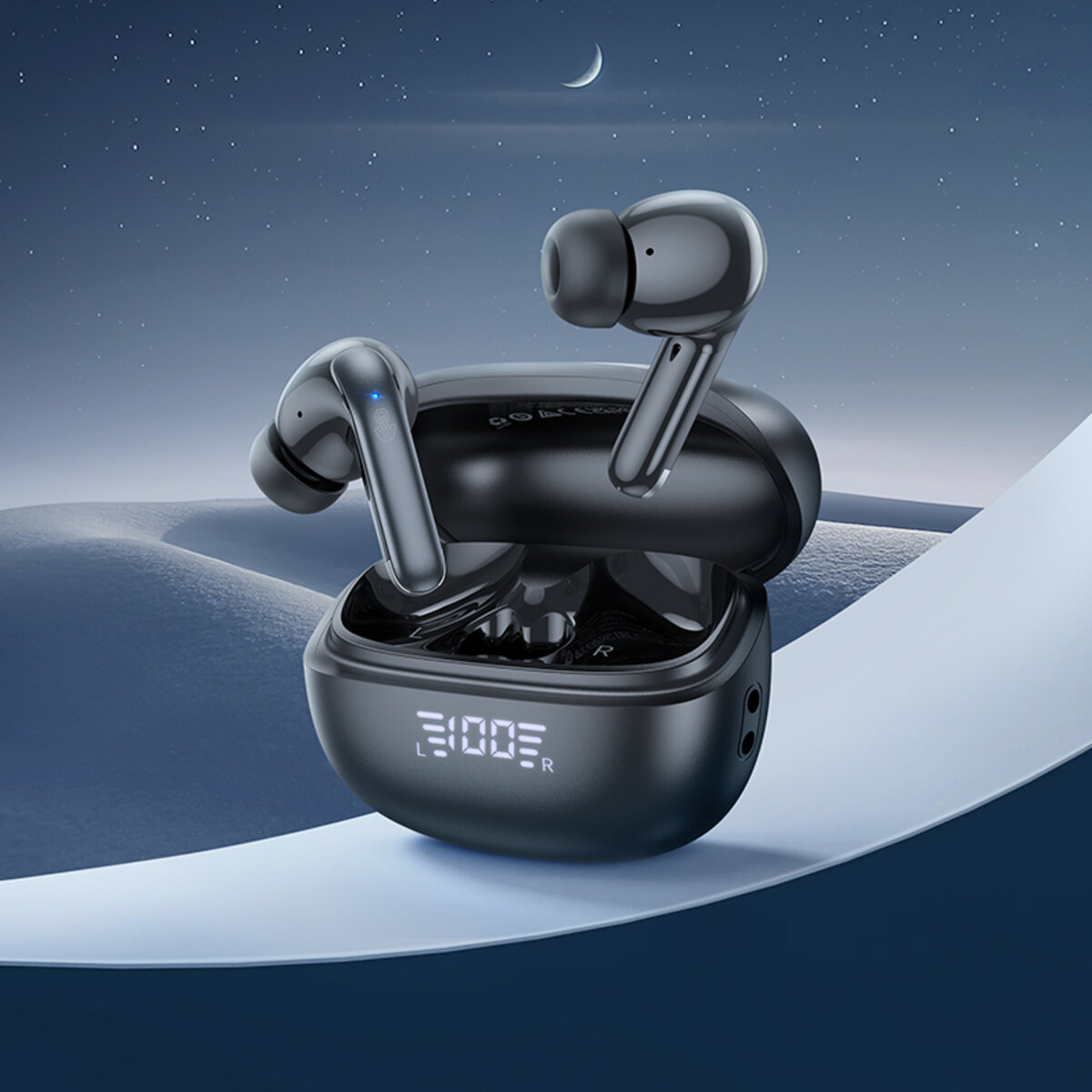 Бездротові навушники HOCO EQ5 Energy true wireless ANC+ENC noise reduction BT headset Black (6942007602419) на картинке №7