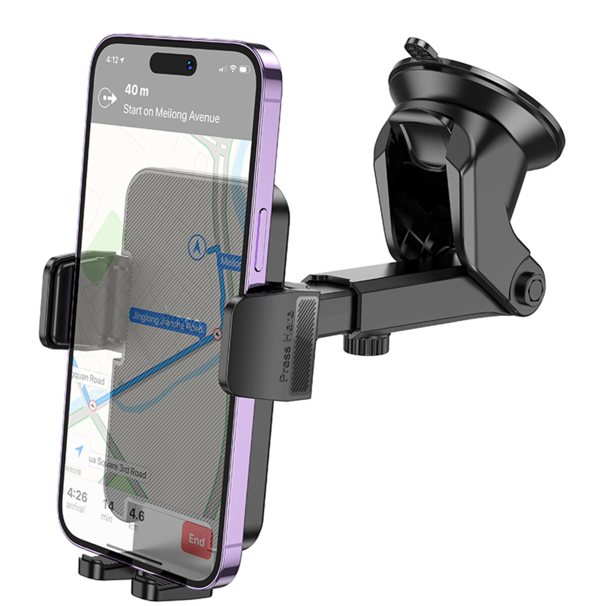 Автотримач для телефона HOCO H37 Cheetah car holder(center console) Black на малюнкі №4