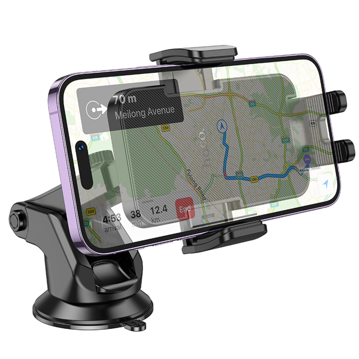 Автотримач для телефона HOCO H37 Cheetah car holder(center console) Black на малюнкі №3