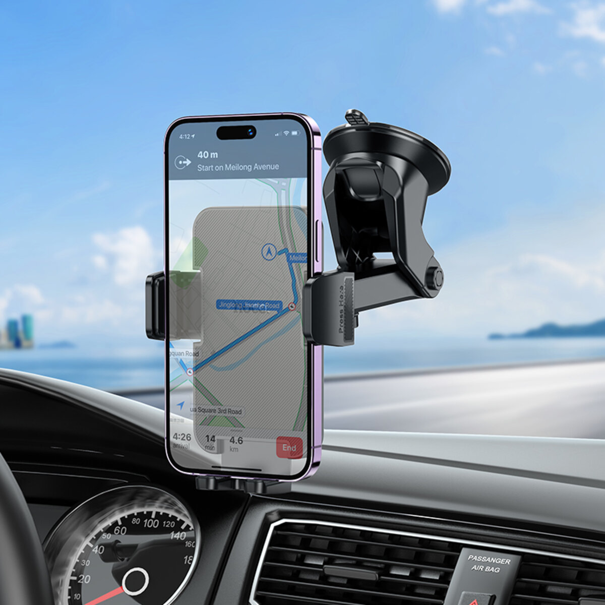 Автотримач для телефона HOCO H37 Cheetah car holder(center console) Black на малюнкі №8