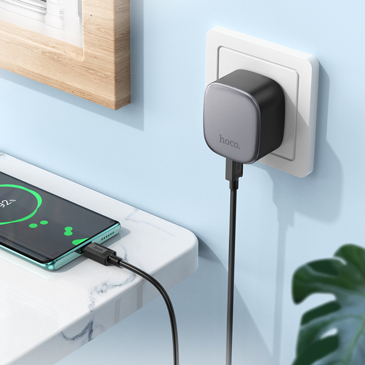 Мережевий зарядний пристрій HOCO CS32A Rise PD20W+QC3.0 charger Black на малюнкі №8
