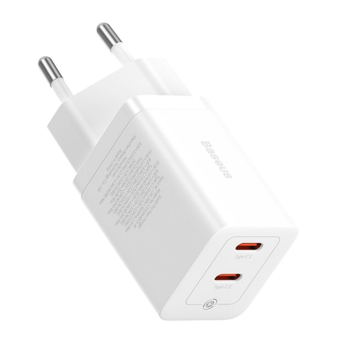 Мережевий зарядний пристрій Baseus GaN5 Pro Fast Charger C+C 40W EU White (CCGP180102) на картинке №4