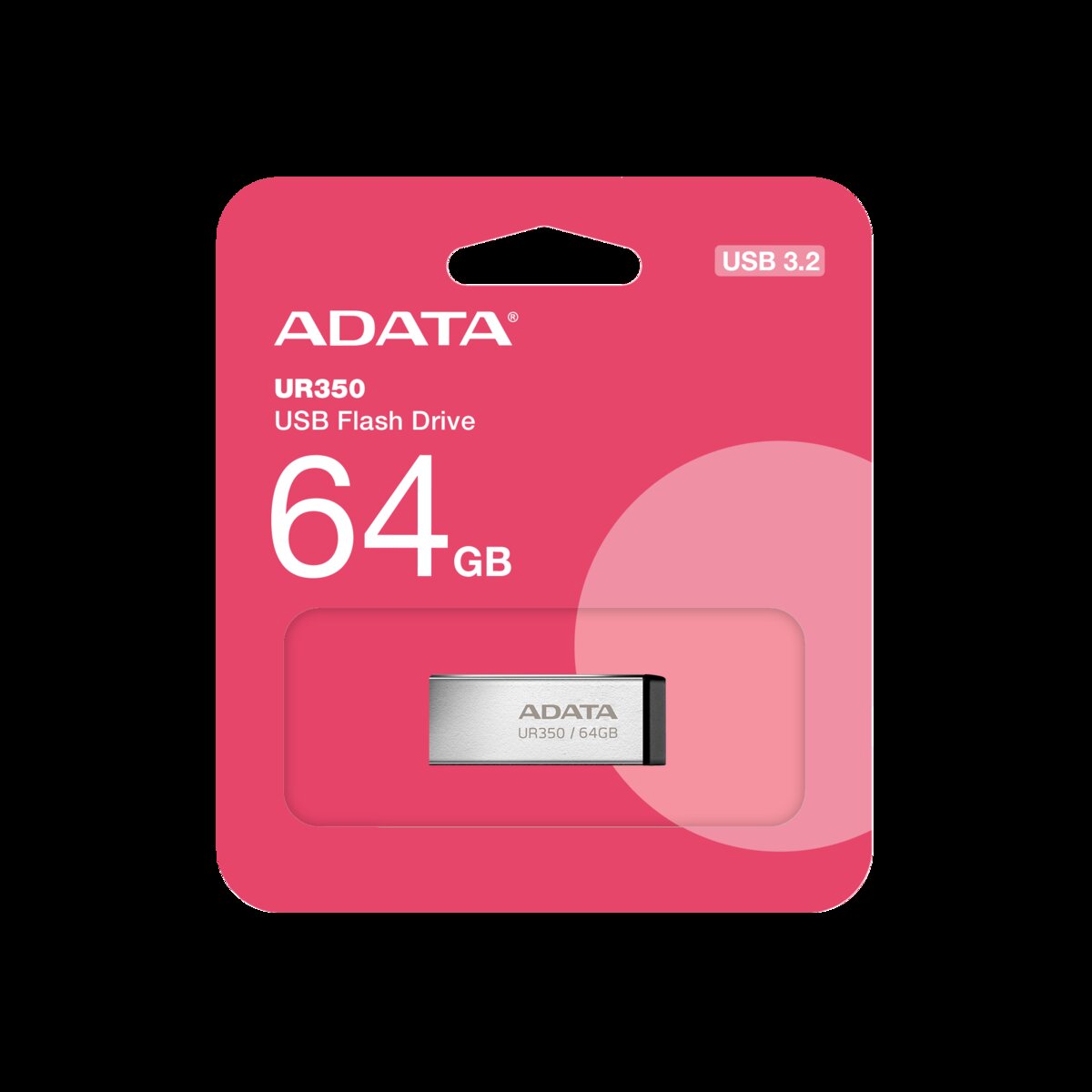 Flash A-DATA USB 3.2 UR 350 64Gb Silver/Black (UR350-64G-RSR/BK) смотреть фото №5