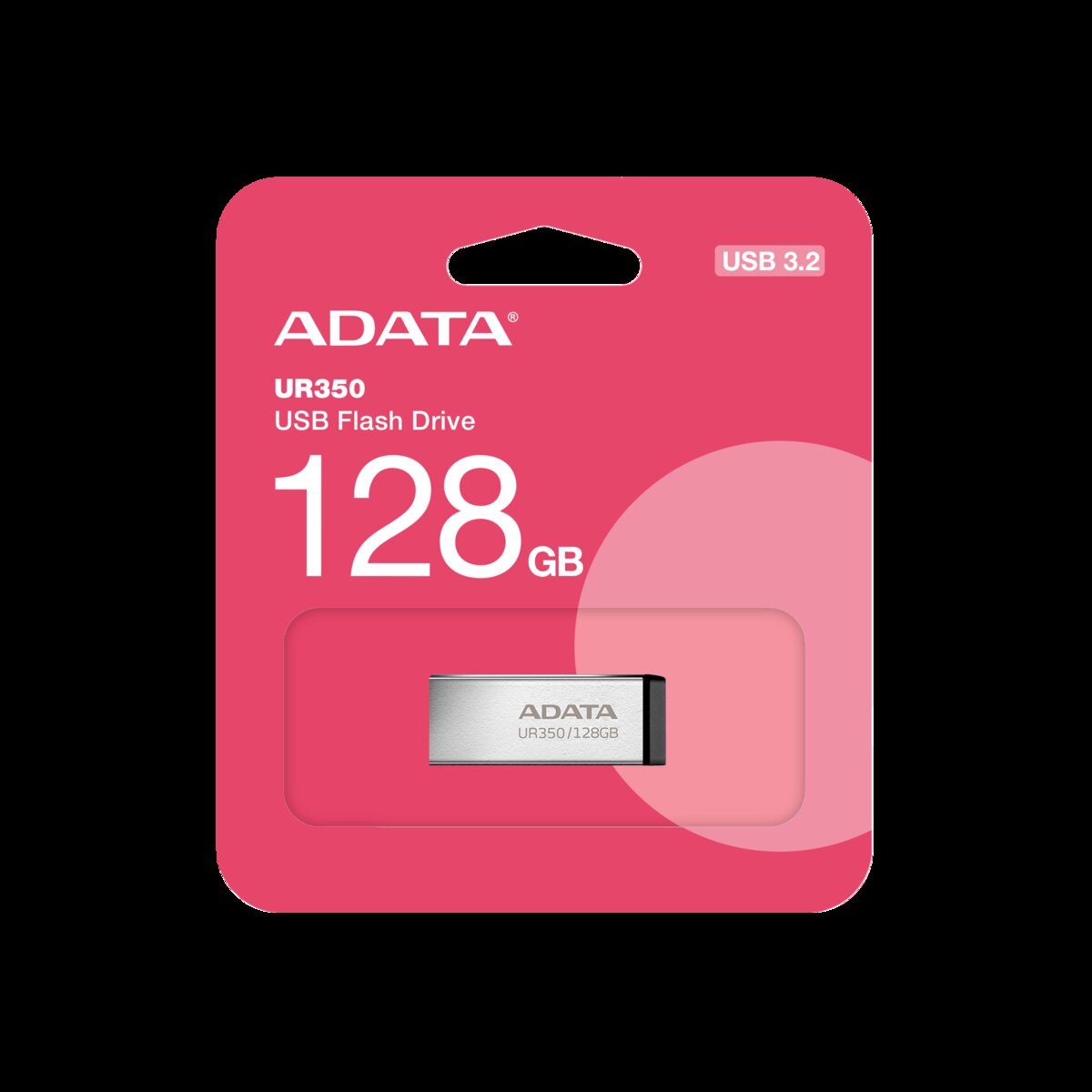 Flash A-DATA USB 3.2 UR 350 128Gb Silver/Black (UR350-128G-RSR/BK) смотреть фото №7