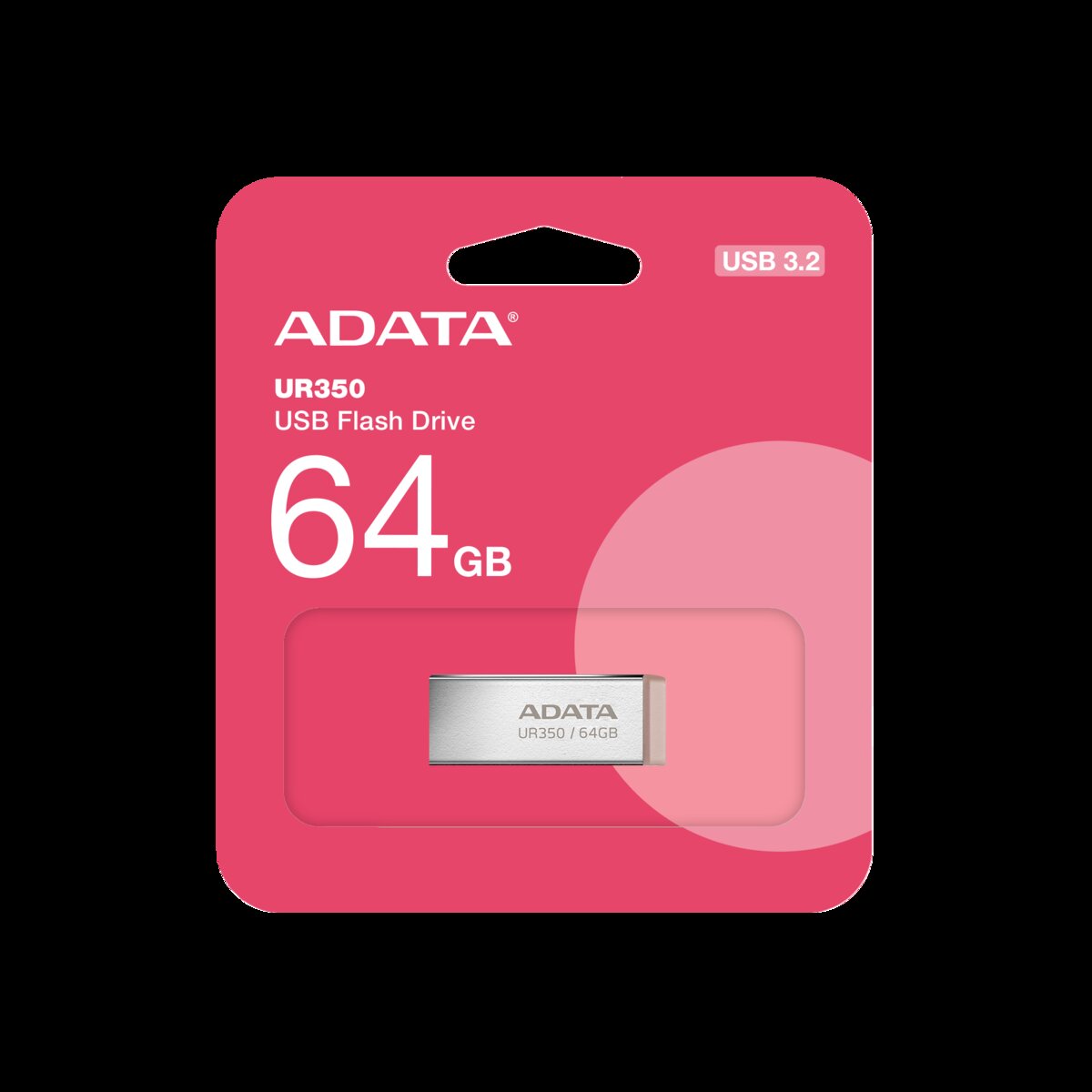 Flash A-DATA USB 3.2 UR 350 64Gb Silver/Beige (UR350-64G-RSR/BG) смотреть фото №6