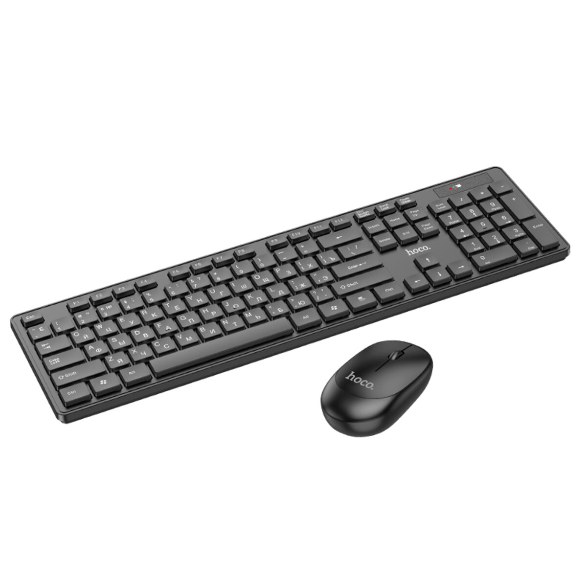 Клавіатура+миша HOCO GM17 Wireless business keyboard and mouse set(English Version) Black на малюнкі №3