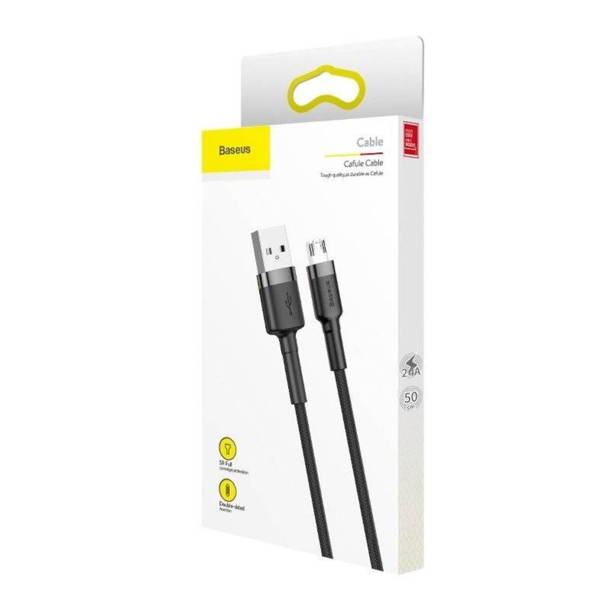 Кабель Baseus cafule Cable USB For Micro 2.4A 0.5M Gray+Black Фотографія №6 Кабель Baseus cafule Cable USB For Micro 2.4A 0.5M Gray+Black на малюнкі №6