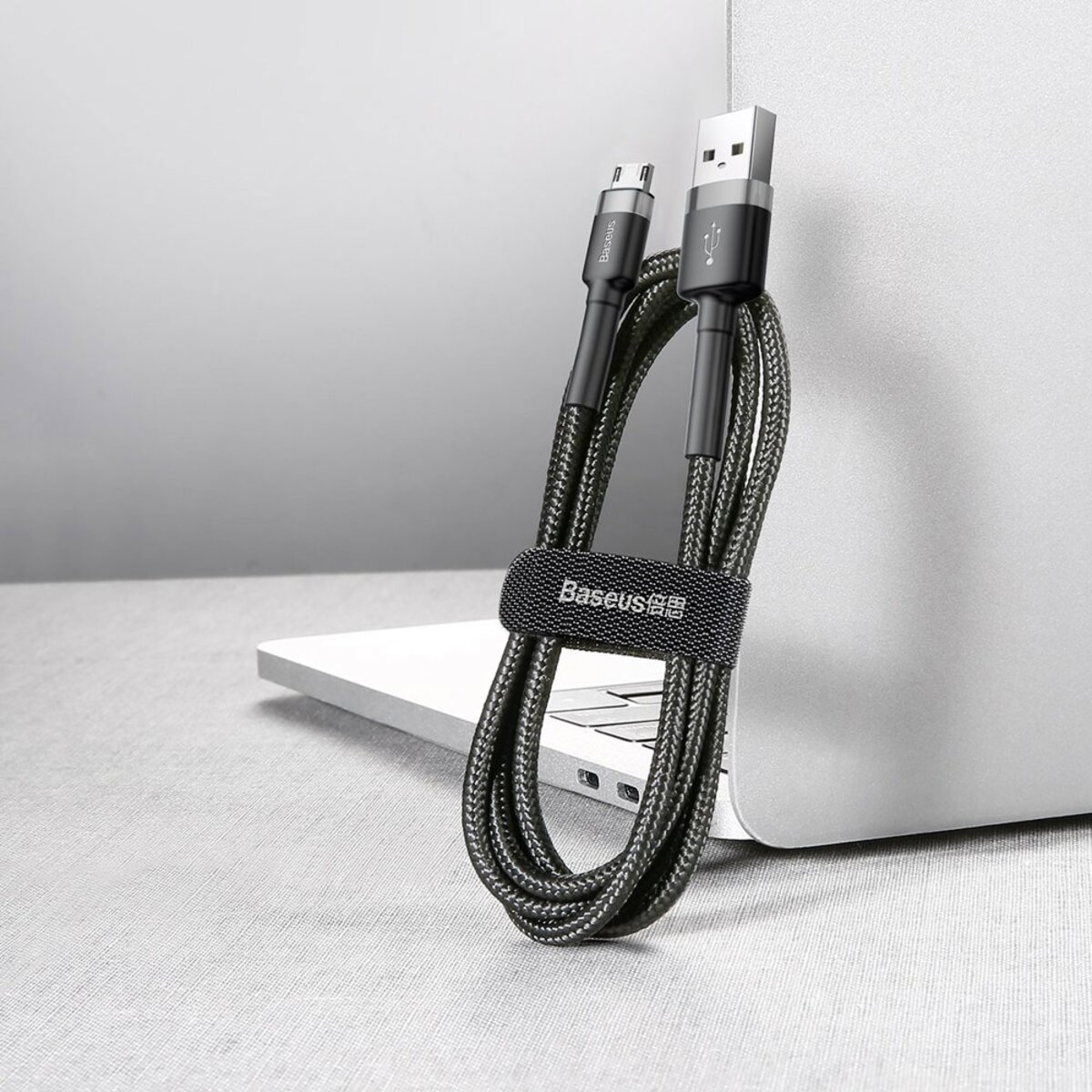 Кабель Baseus cafule Cable USB For Micro 2.4A 0.5M Gray+Black Фотографія №5 Кабель Baseus cafule Cable USB For Micro 2.4A 0.5M Gray+Black на малюнкі №5