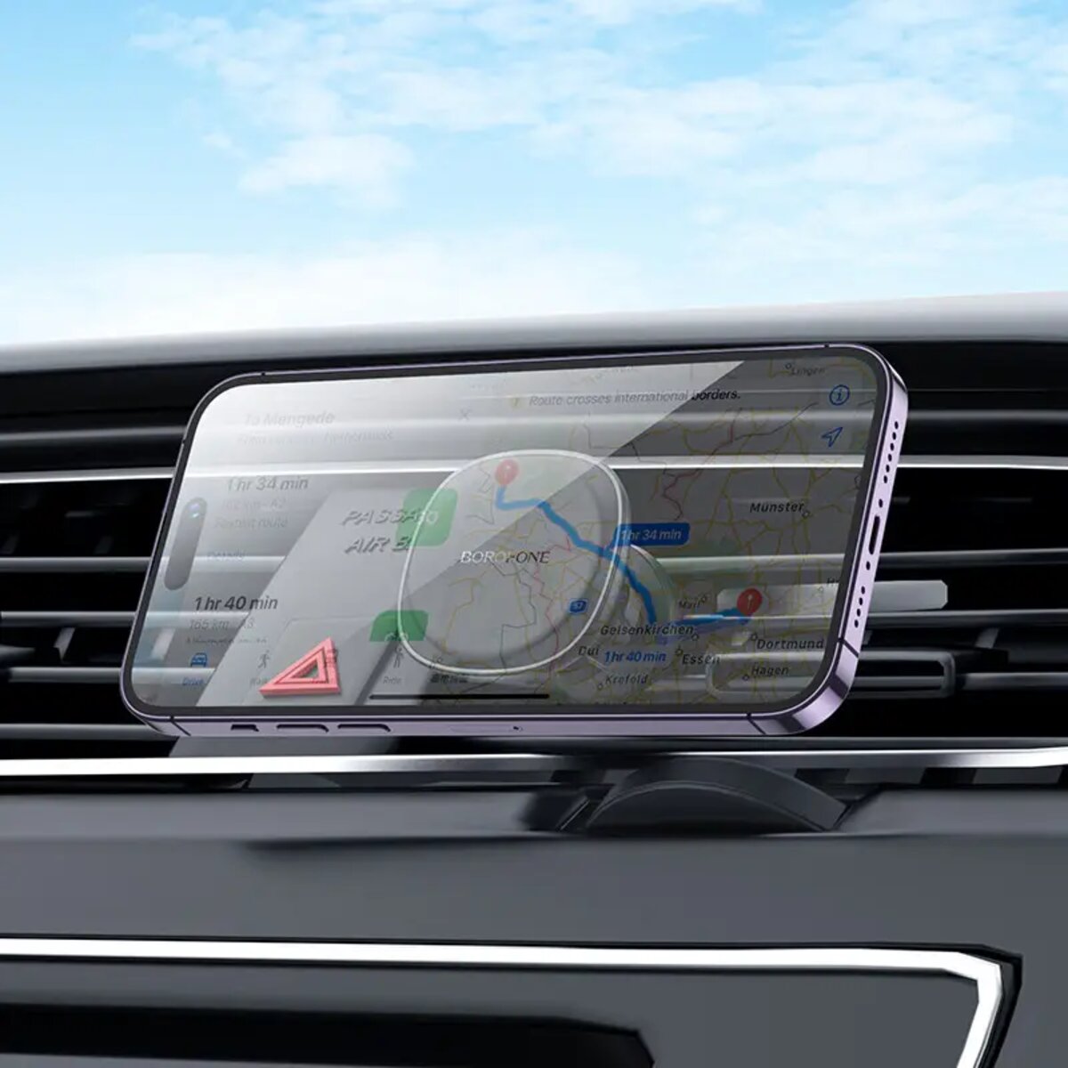 Автотримач для телефона BOROFONE BH102 Cloud magnetic car holder(air outlet) Black на малюнкі №8