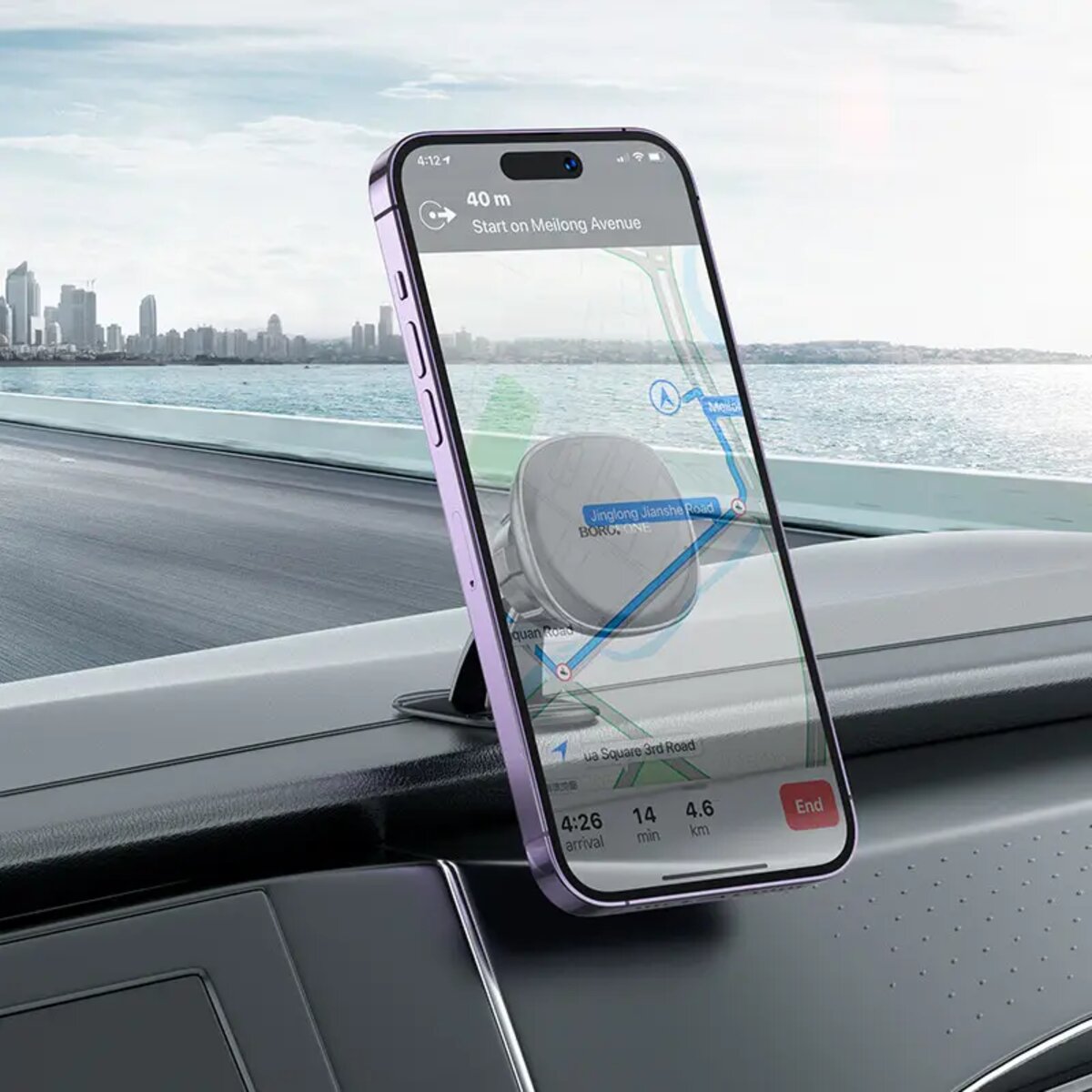 Автотримач для телефона BOROFONE BH103 Cloud magnetic car holder(center console) Black на малюнкі №8