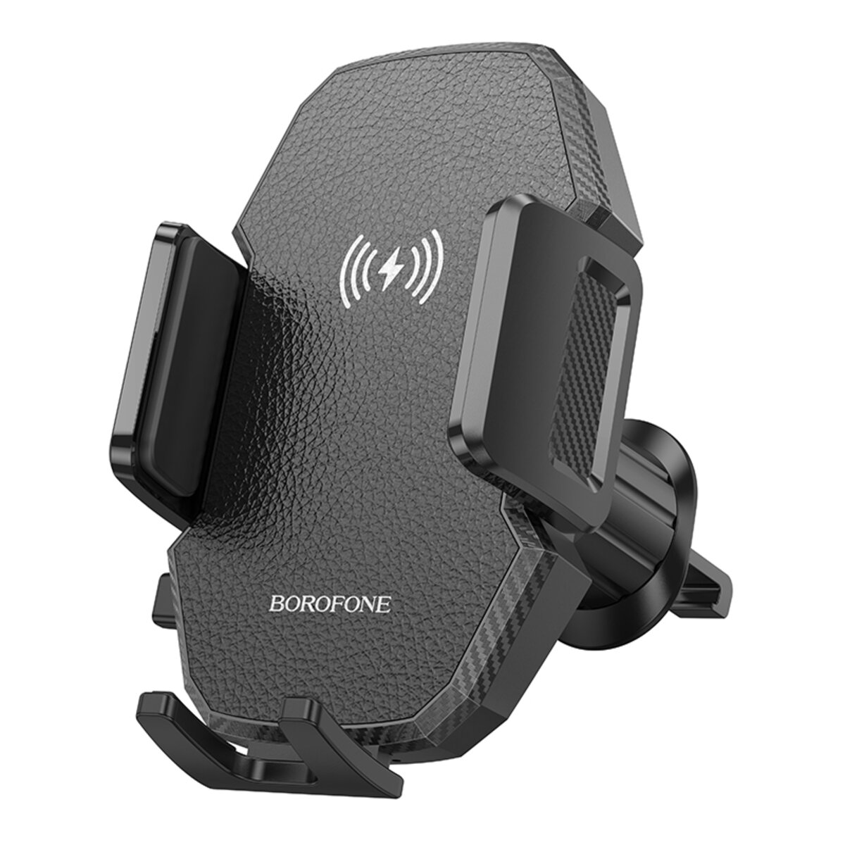 Автотримач для телефона з БЗП BOROFONE BH213 Adelante wireless fast charging car holder(air outlet) Black (6941991109775) на картинке №1