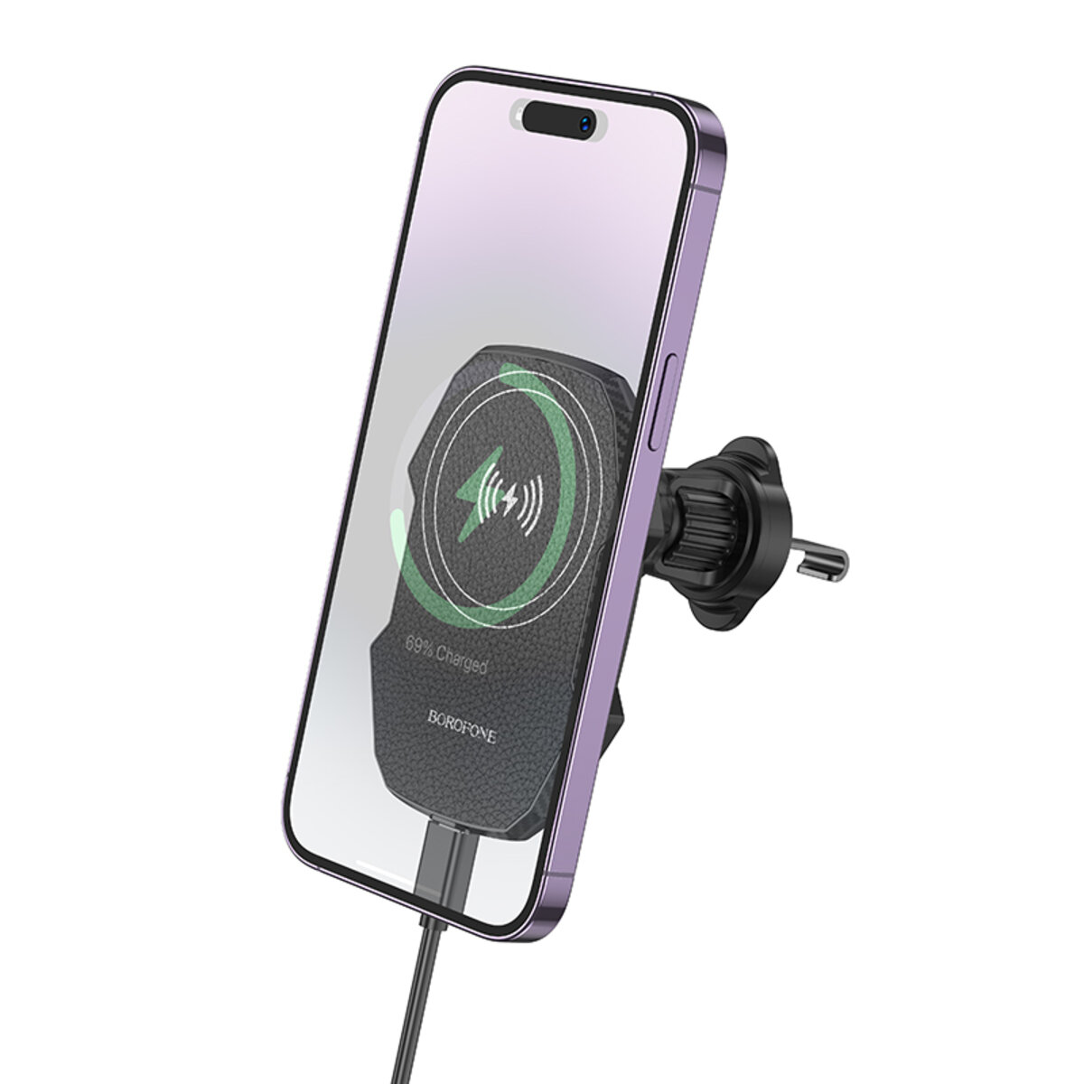 Автотримач для телефона з БЗП BOROFONE BH215 Adelante magnetic wireless fast charging car holder(air outlet) Black (6941991109799) на картинке №5