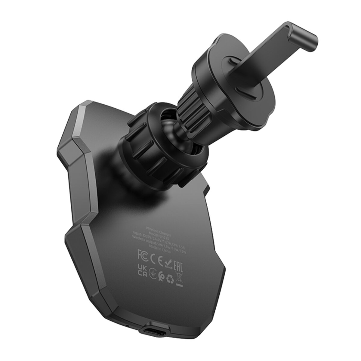 Автотримач для телефона з БЗП BOROFONE BH215 Adelante magnetic wireless fast charging car holder(air outlet) Black (6941991109799) на картинке №3