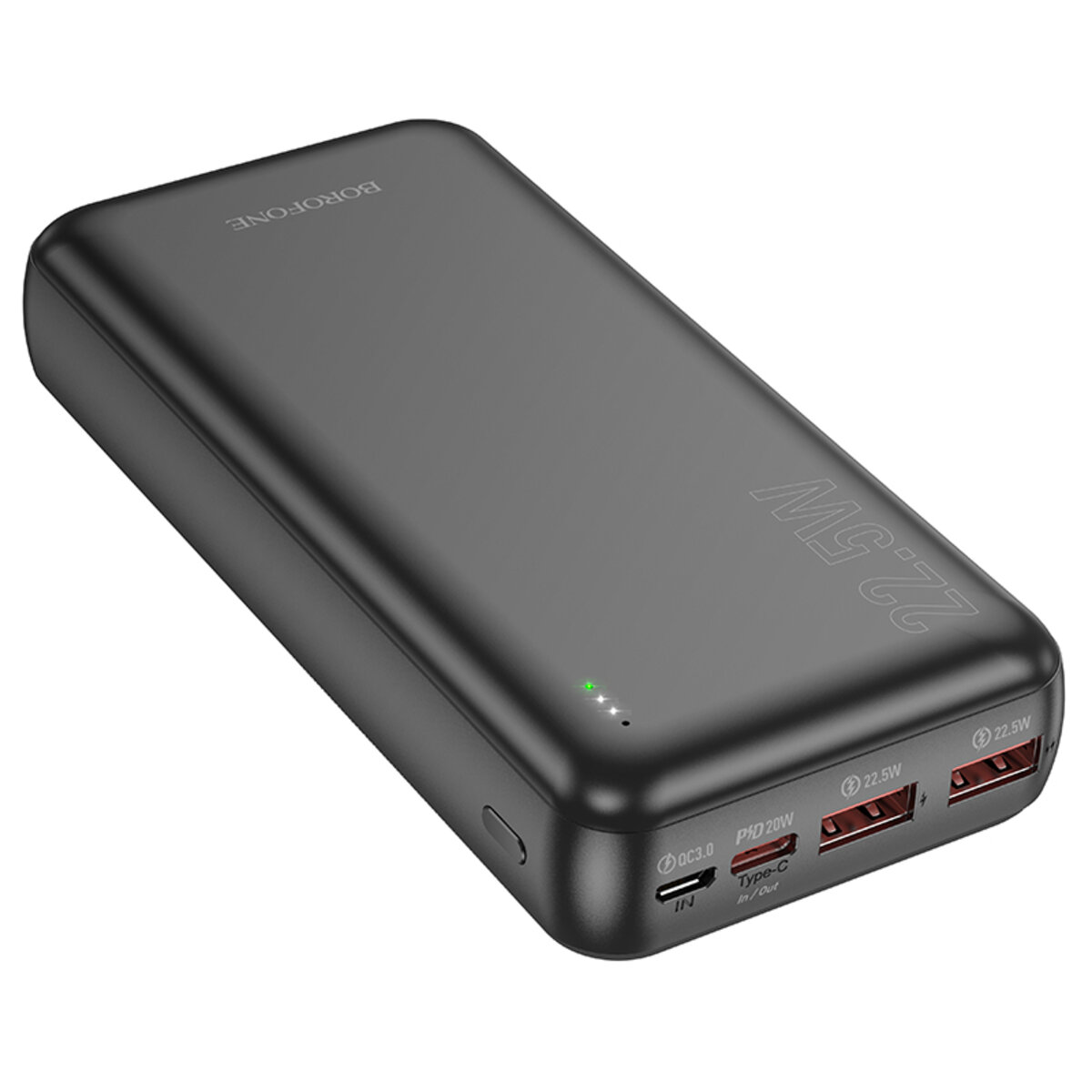 Зовнішній акумулятор BOROFONE BJ38A Power 22.5W+PD20W fully compatible power bank(20000mAh) Black на картинке №2