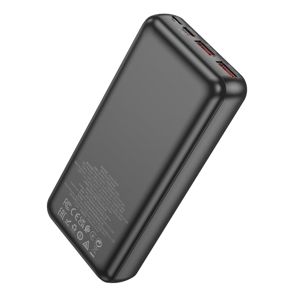 Зовнішній акумулятор BOROFONE BJ38A Power 22.5W+PD20W fully compatible power bank(20000mAh) Black на картинке №3