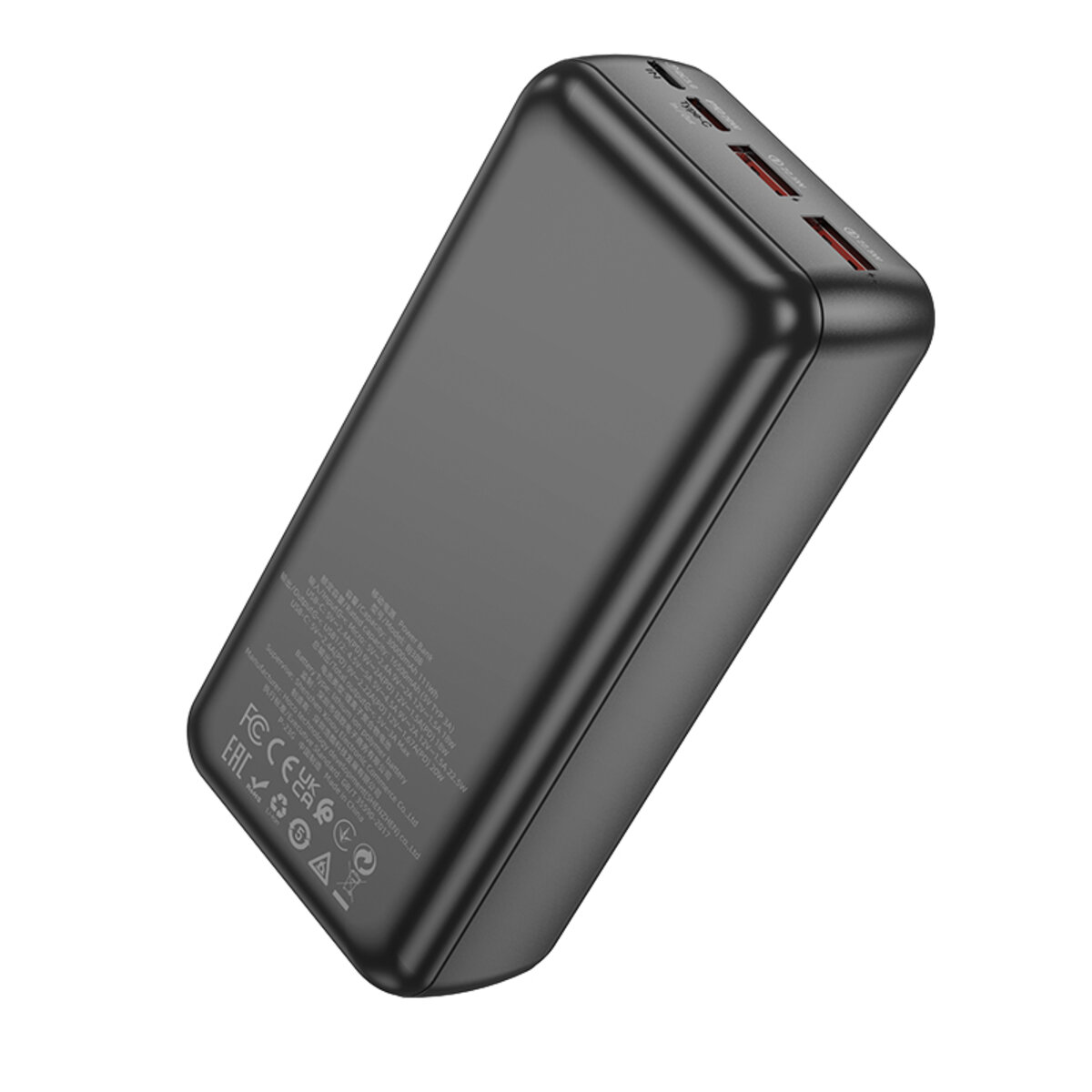 Зовнішній акумулятор BOROFONE BJ38B Power 22.5W+PD20W fully compatible power bank(30000mAh) Black (6941991105609) на картинке №3