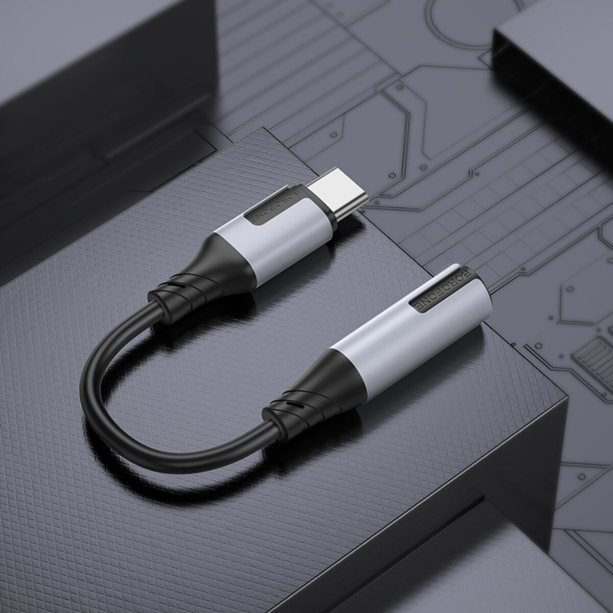 Адаптер BOROFONE BV19 Creator digital audio converter Type-C to 3.5mm Black (6941991108372) смотреть фото №8