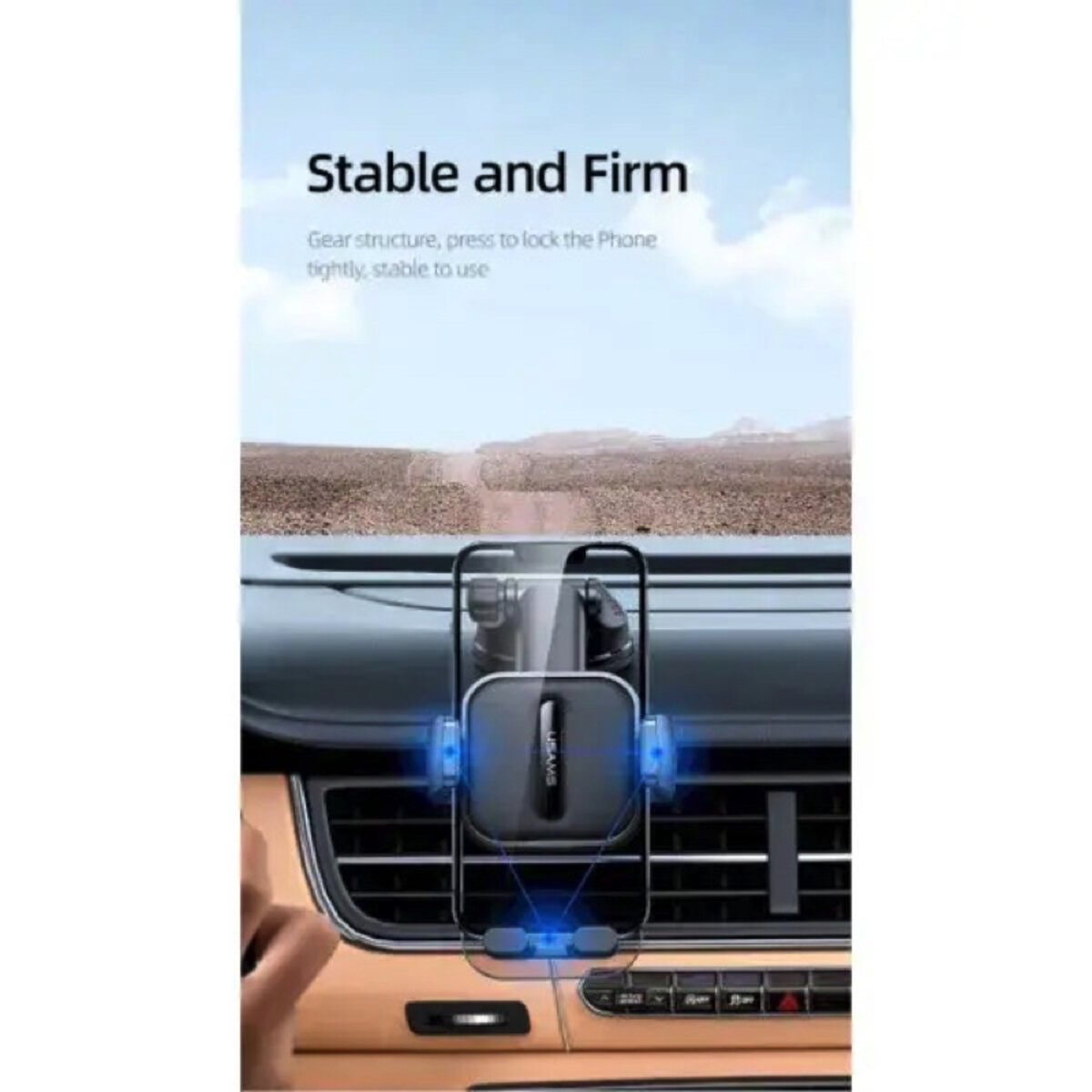 Автотримач для телефона Usams US-ZJ072 Car Center Console Retractable Transparent Holder (ZJ072ZJ01) на картинке №6