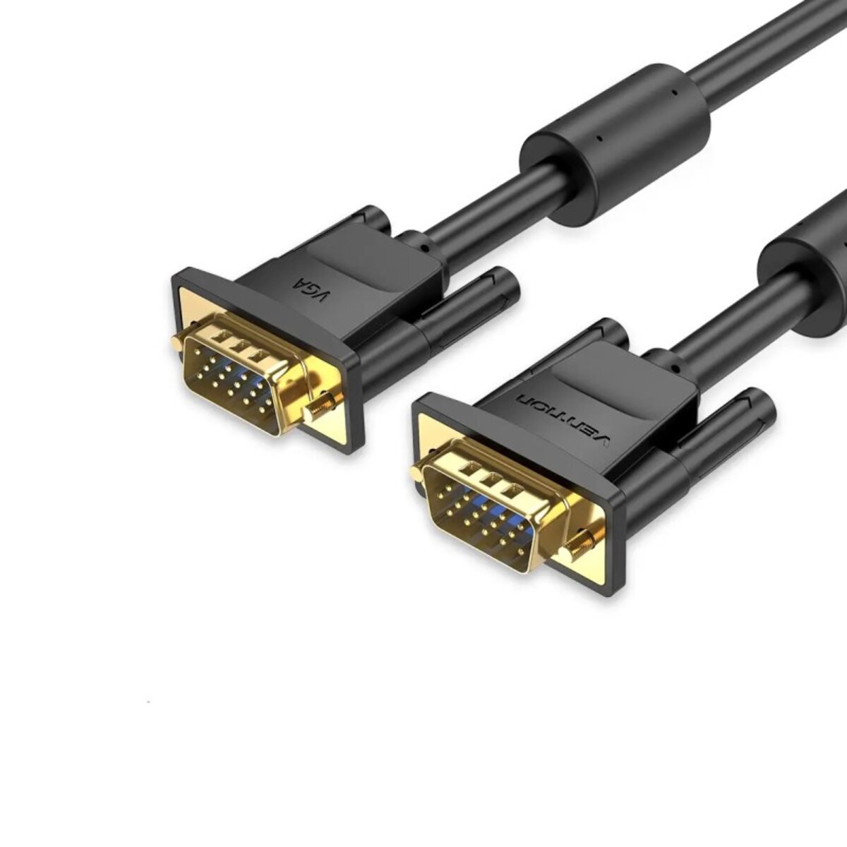Кабель Vention VGA(3+6) Male to Male Cable with ferrite cores 3M Black (DAEBI) на картинке №1