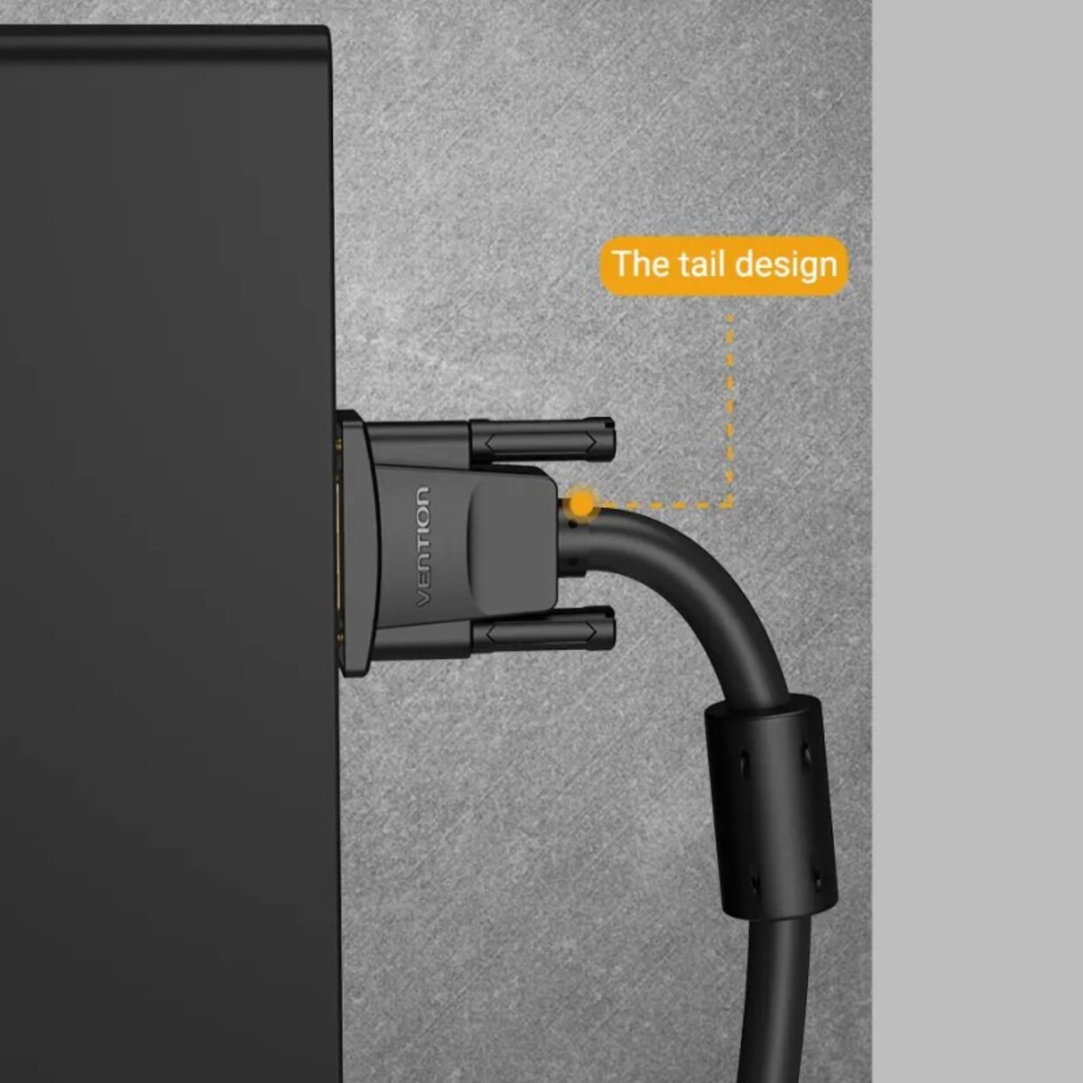 Кабель Vention VGA(3+6) Male to Male Cable with ferrite cores 3M Black (DAEBI) на картинке №4