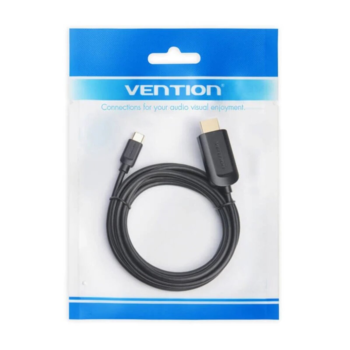 Кабель Vention Type-C to HDMI 4K 30Hz Cable 1M Black (CGUBF) Фотографія №8 Кабель Vention Type-C to HDMI 4K 30Hz Cable 1M Black (CGUBF) на малюнкі №8