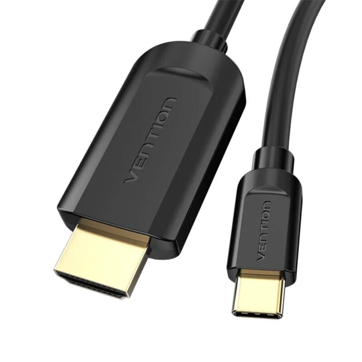 Кабель Vention Type-C to HDMI 4K 30Hz Cable 1M Black (CGUBF) Фотографія №5 Кабель Vention Type-C to HDMI 4K 30Hz Cable 1M Black (CGUBF) на малюнкі №5