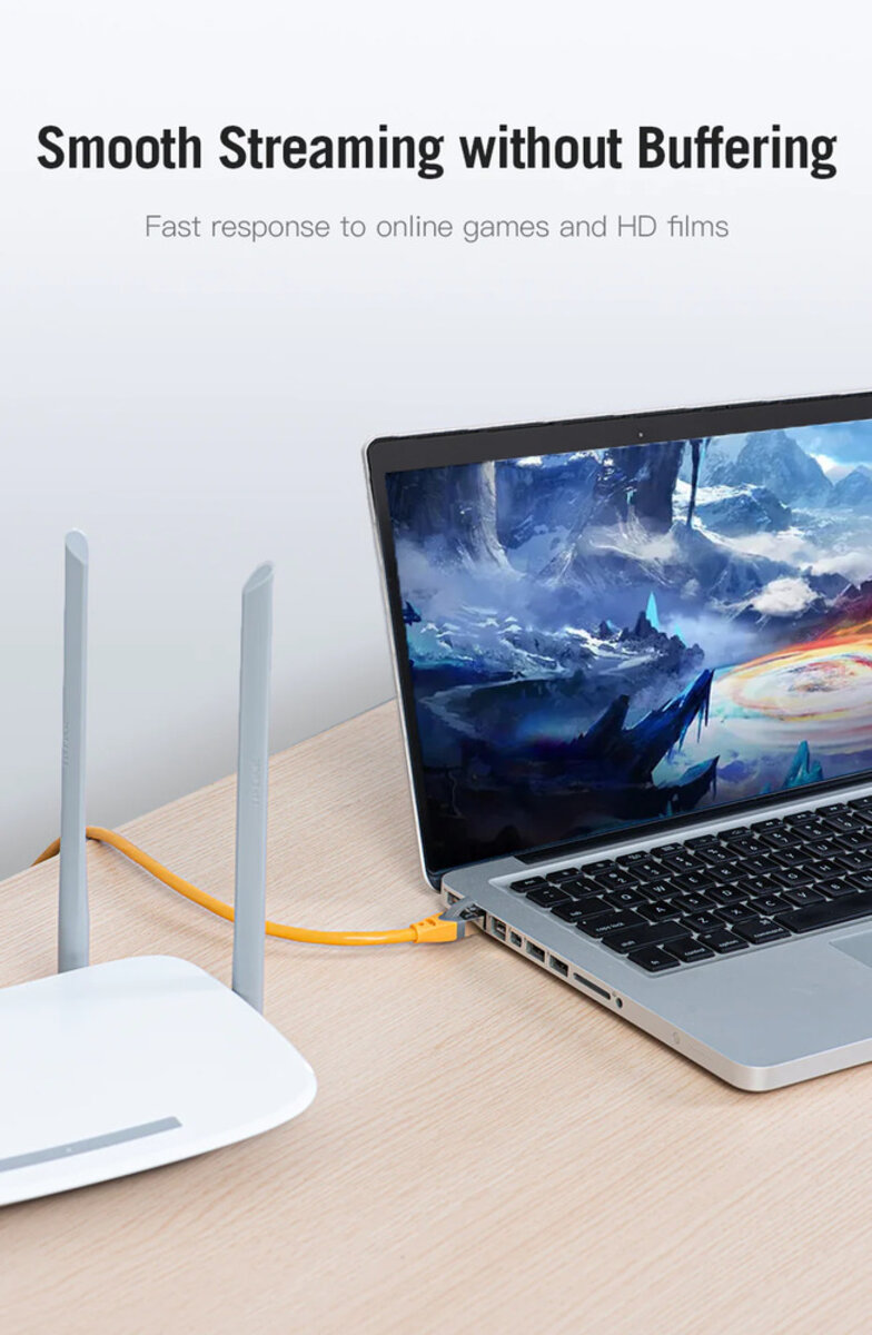 Мережевий кабель Vention Cat.6A SFTP Patch Cable 1.5M Yellow на картинке №7