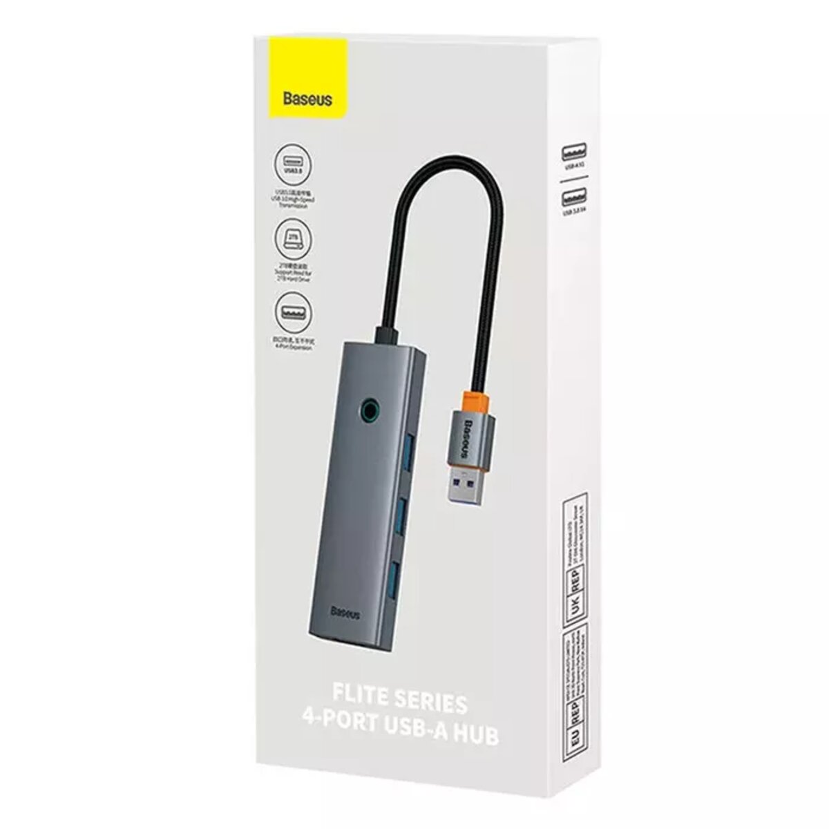 USB-хаб Baseus UltraJoy Series 4-Port HUB Space Grey(USBA to USB3.0*4) Фотографія №7 USB-хаб Baseus UltraJoy Series 4-Port HUB Space Grey(USBA to USB3.0*4) на малюнкі №7