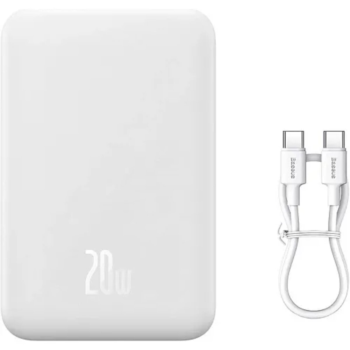 Зовнішній акумулятор Baseus Magnetic Mini Wireless Fast Charge Power Bank 10000mAh 20W White на малюнкі №8