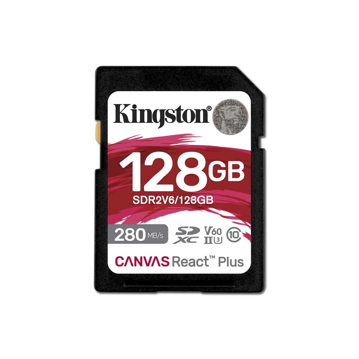 Карта памяті SDXC (UHS-II U3) Kingston Canvas React Plus 128Gb class 10 V60 (R280MB/s, W150MB/s) Фото 1 Карта памяті SDXC (UHS-II U3) Kingston Canvas React Plus 128Gb class 10 V60 (R280MB/s, W150MB/s) на картинке №1