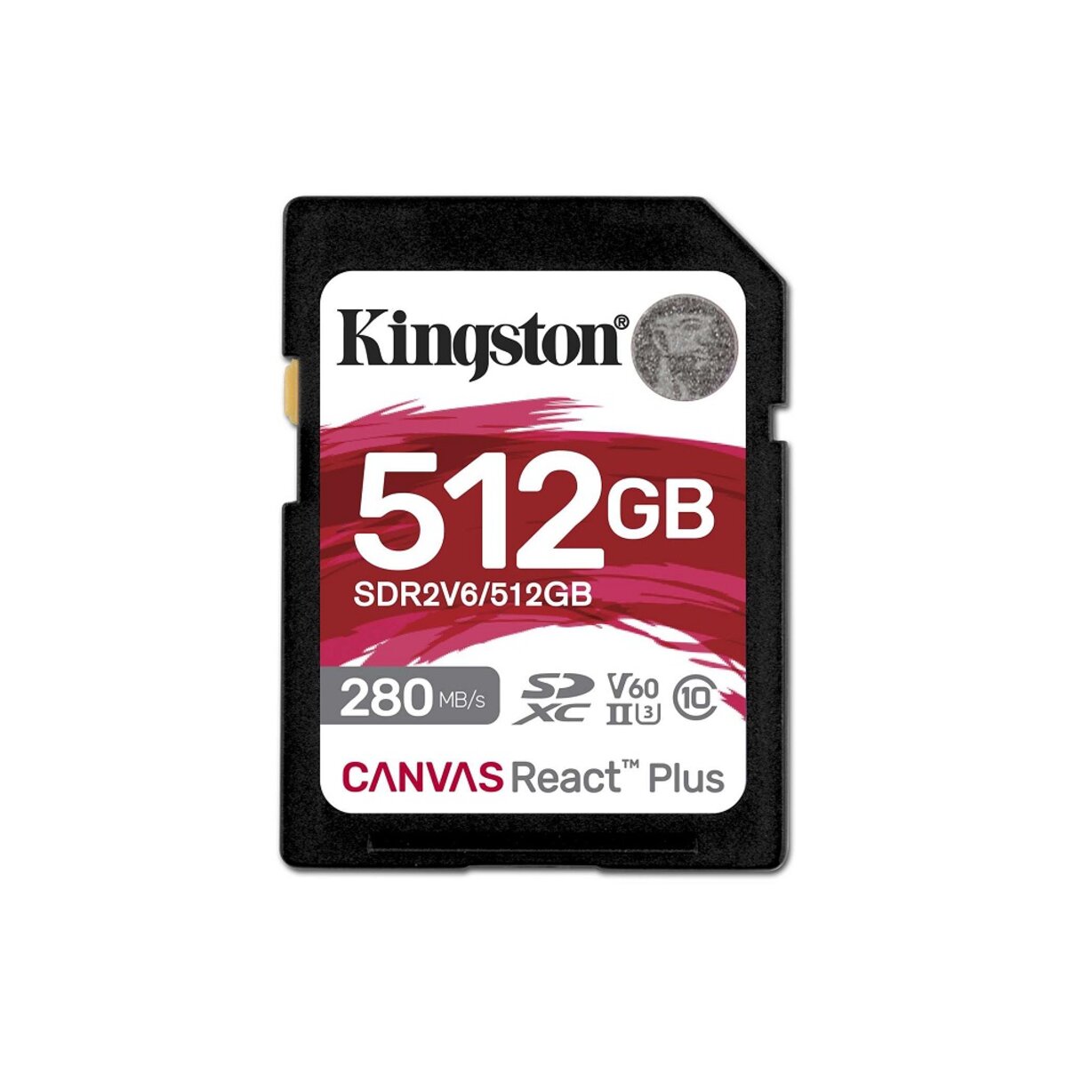 Карта памяті SDXC (UHS-II U3) Kingston Canvas React Plus 512Gb class 10 V60 (R280MB/s, W150MB/s) (SDR2V6/512GB) Фото 1 Карта памяті SDXC (UHS-II U3) Kingston Canvas React Plus 512Gb class 10 V60 (R280MB/s, W150MB/s) (SDR2V6/512GB) на картинке №1