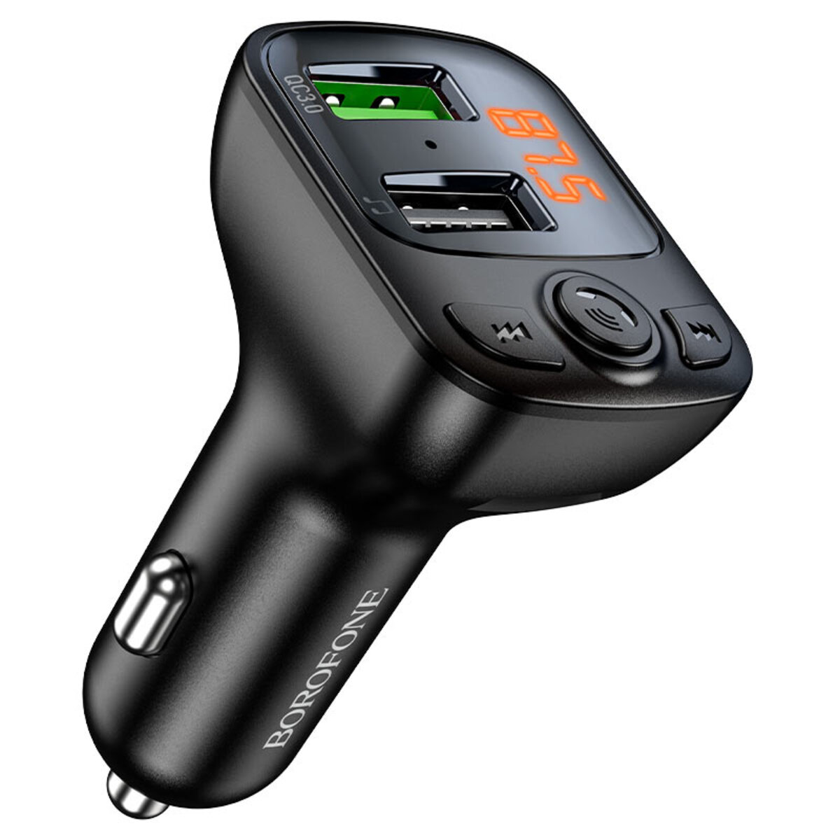 АЗП з FM-модулятором BOROFONE BC41 Eminency QC3.0 Car BT FM transmitter 18W Black 8525500090 на малюнкі №3