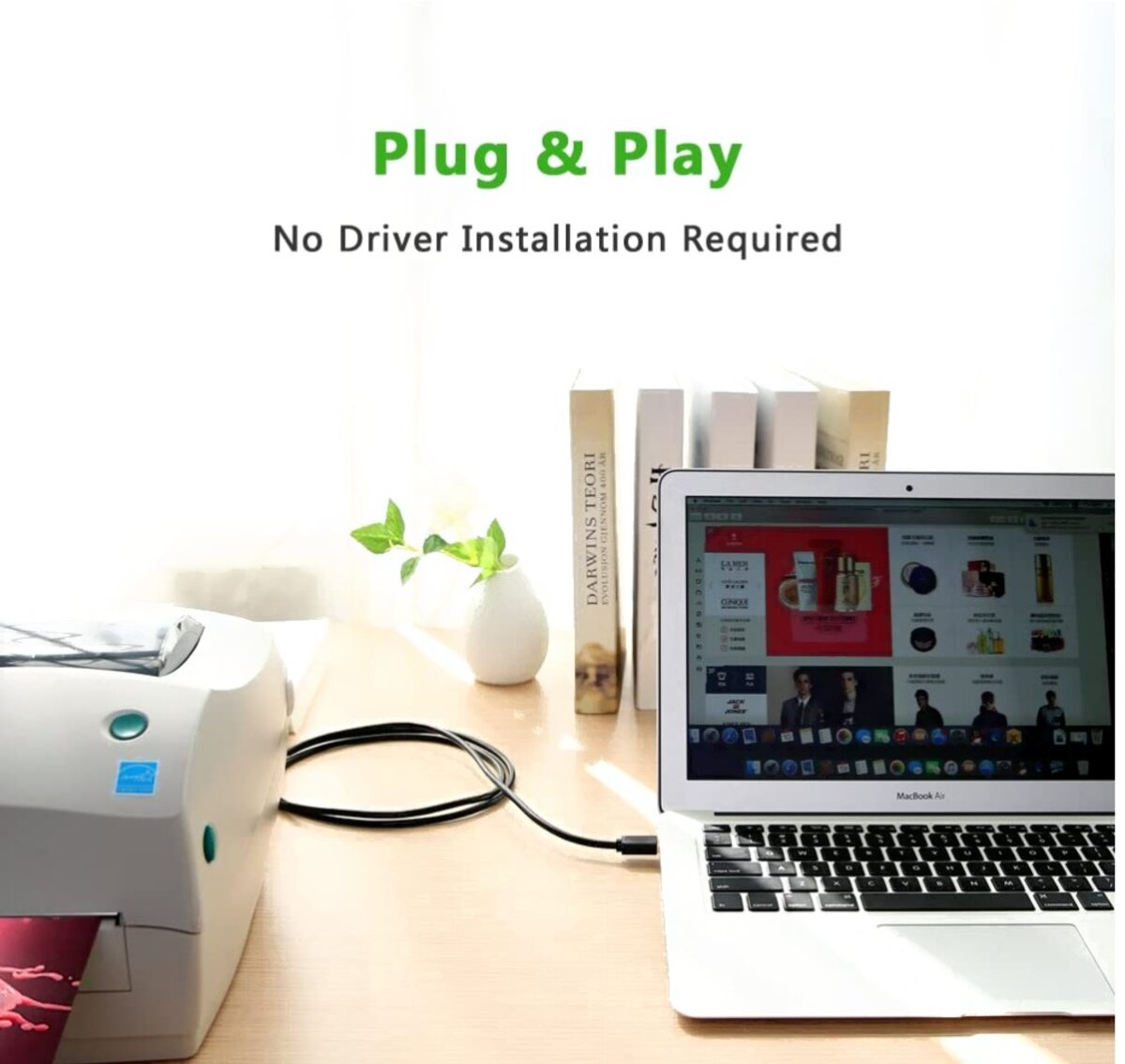 Кабель UGREEN US210 USB 3.0 AM to BM Print Cable 2m (Black）(UGR-10372) на картинке №2