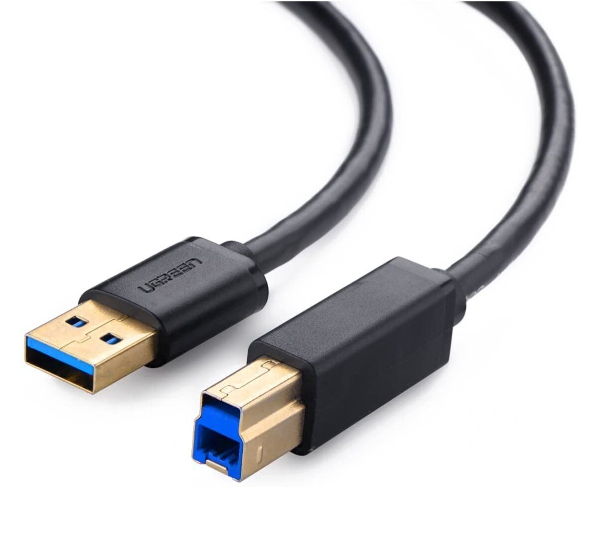 Кабель UGREEN US210 USB 3.0 AM to BM Print Cable 2m (Black）(UGR-10372) на картинке №1