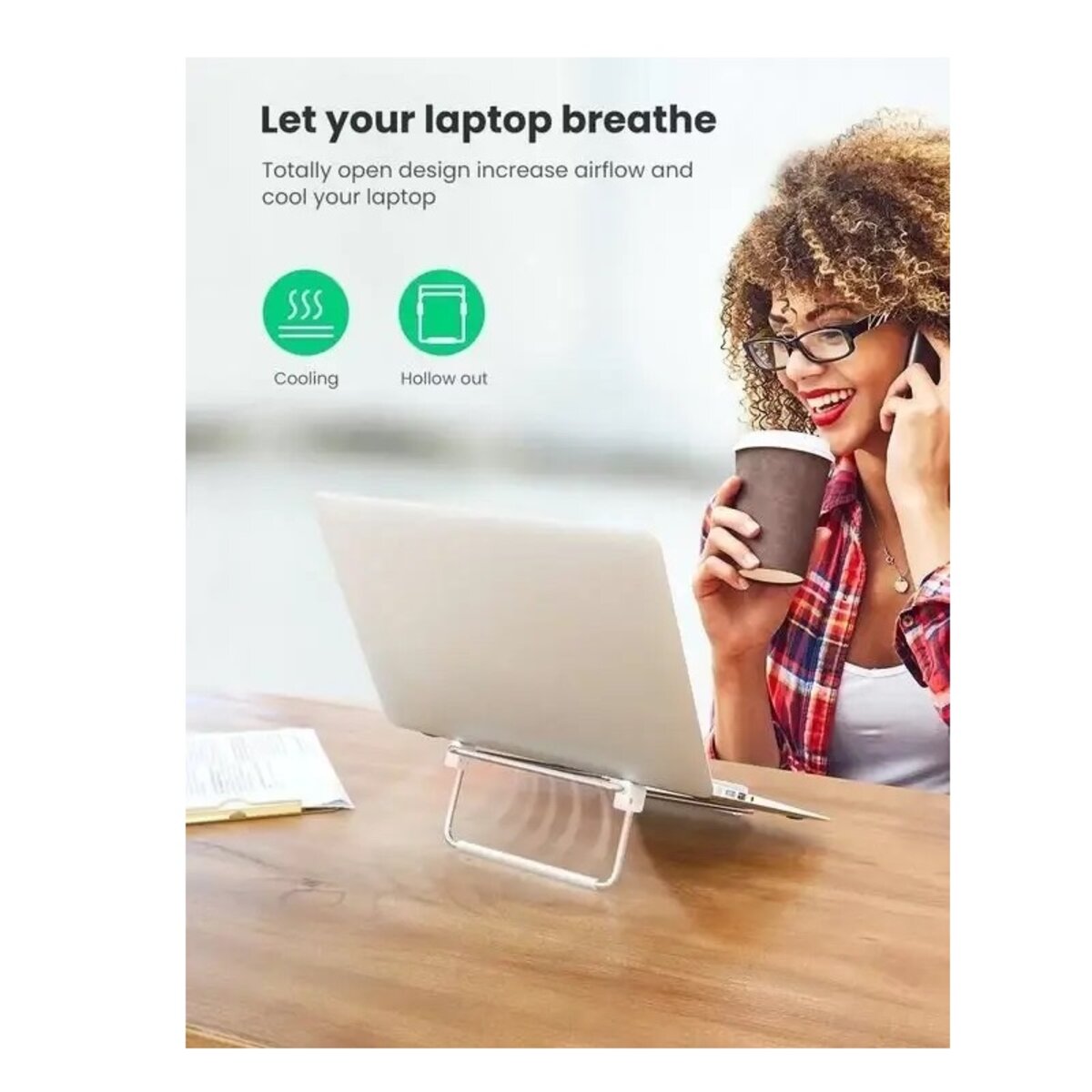 Підставка для ноутбука UGREEN LP230 Desktop Laptop Stand (Silver)(UGR-80348) на малюнкі №4