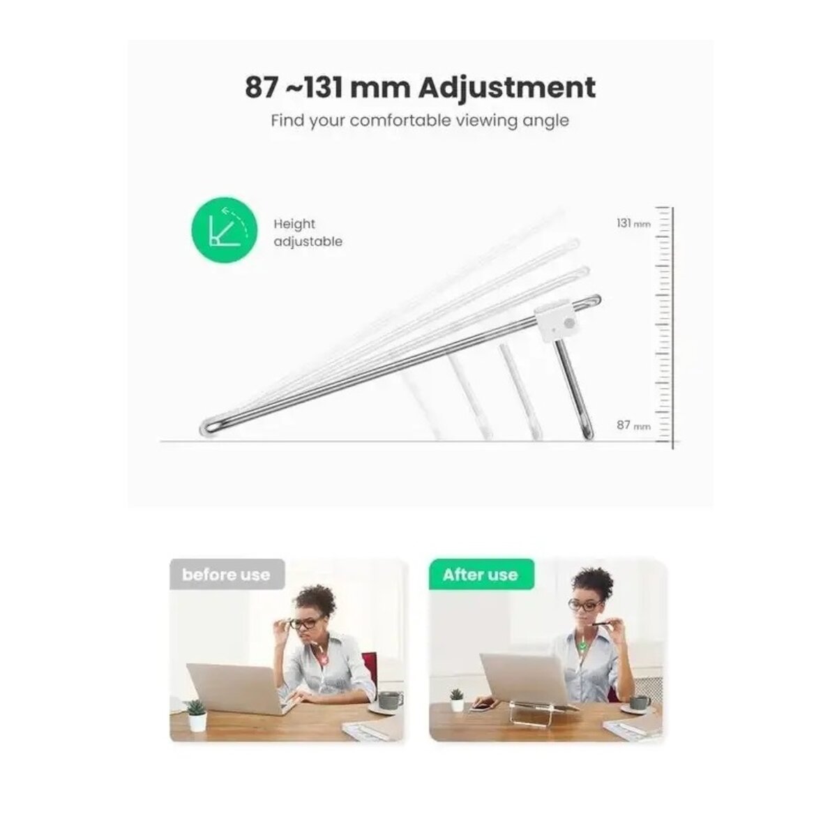 Підставка для ноутбука UGREEN LP230 Desktop Laptop Stand (Silver)(UGR-80348) на малюнкі №6