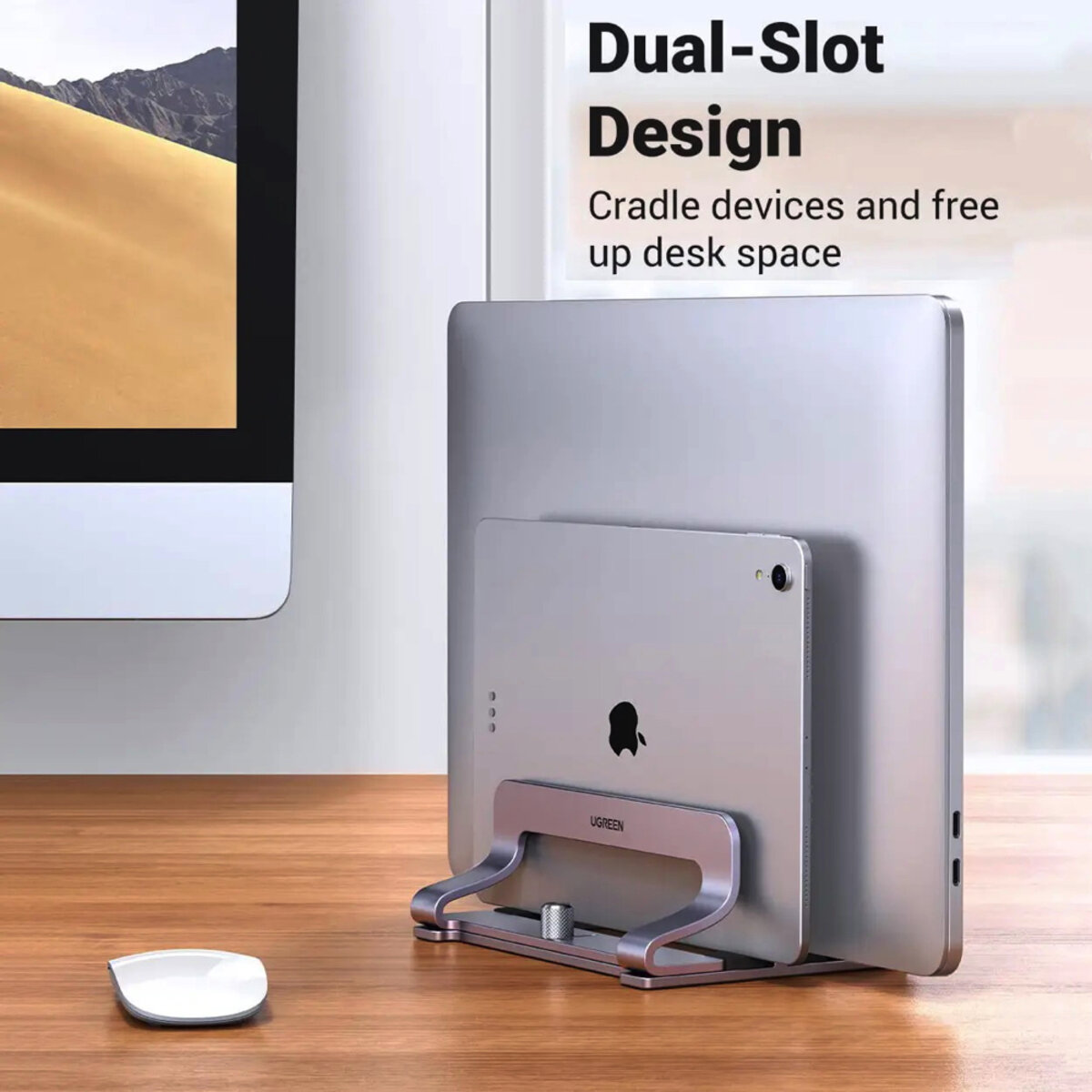 Підставка для ноутбука UGREEN LP258 Vertical Laptop Stand (Dual-slot)(UGR-60643) на картинке №7