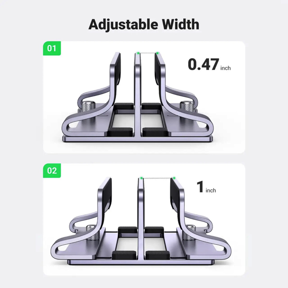 Підставка для ноутбука UGREEN LP258 Vertical Laptop Stand (Dual-slot)(UGR-60643) на картинке №4
