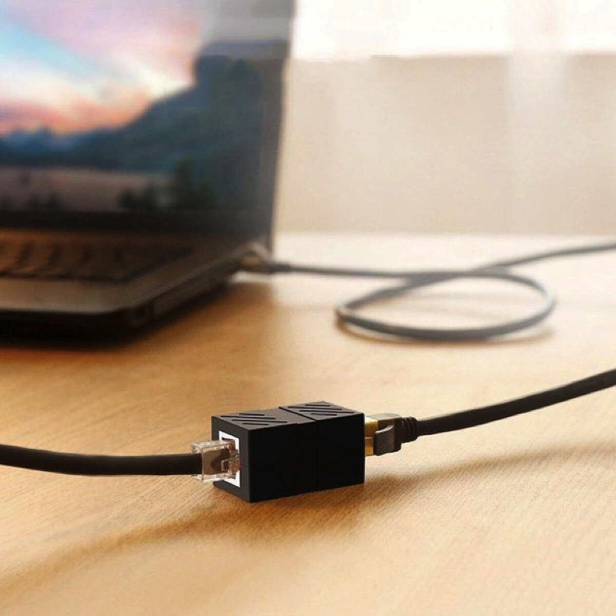 Сплітер UGREEN NW114 RJ45 Network Keystone Jack Inline Coupler Female to Female 1pcs (Black)(UGR-20390) на малюнкі №2