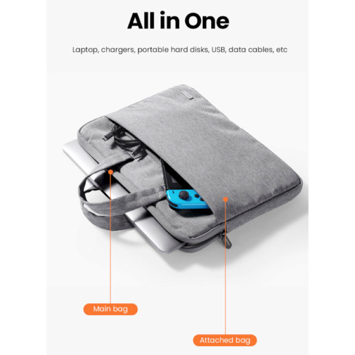Сумка UGREEN LP437 Laptop Bag 13-13.9 (Gray)(UGR-20448) на малюнкі №6