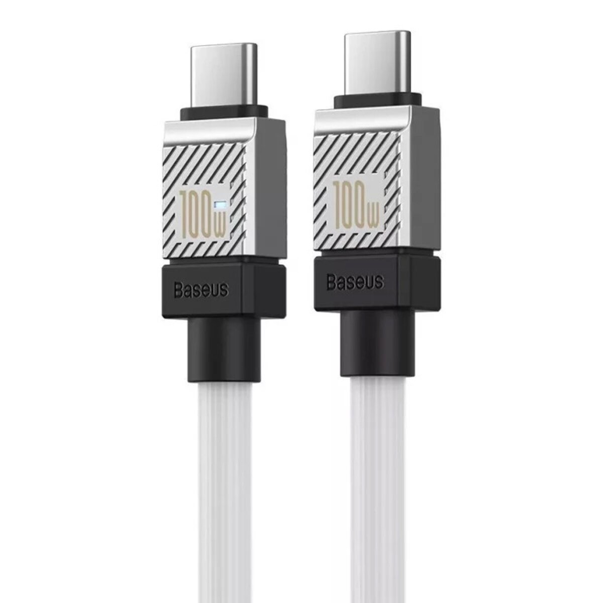 Кабель Baseus CoolPlay Series Fast Charging Cable Type-C to Type-C 100W 2m White (CAKW000302) Фотографія №4 Кабель Baseus CoolPlay Series Fast Charging Cable Type-C to Type-C 100W 2m White (CAKW000302) на малюнкі №4