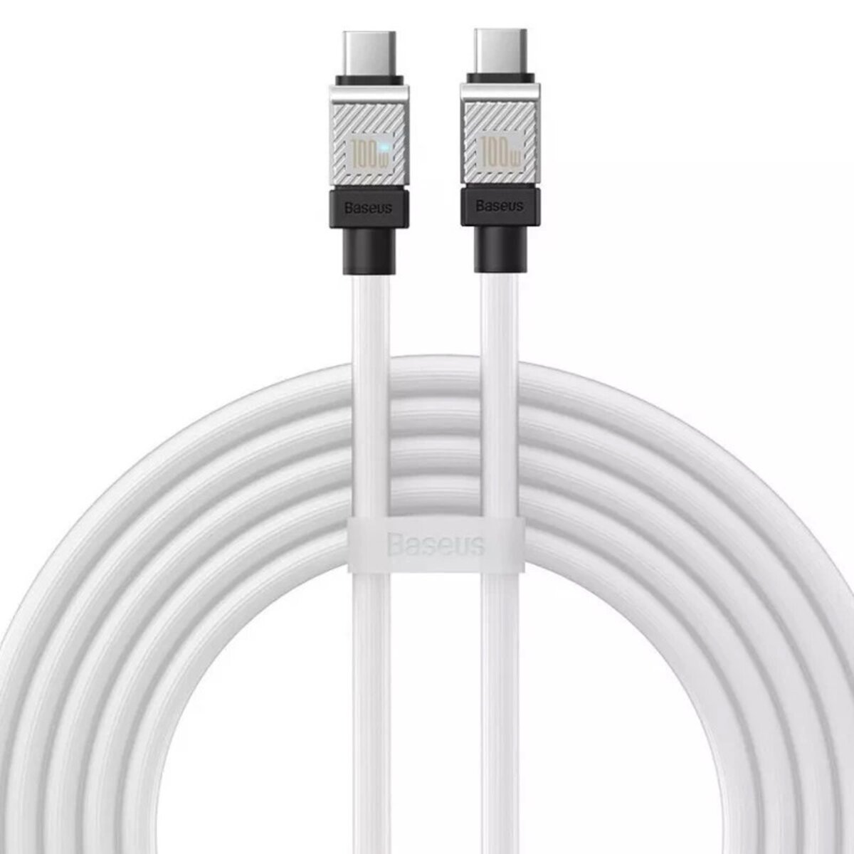 Кабель Baseus CoolPlay Series Fast Charging Cable Type-C to Type-C 100W 2m White (CAKW000302) Фотографія №1 Кабель Baseus CoolPlay Series Fast Charging Cable Type-C to Type-C 100W 2m White (CAKW000302) на малюнкі №1