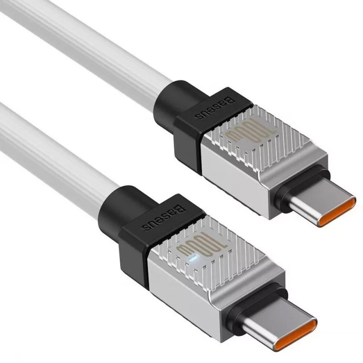 Кабель Baseus CoolPlay Series Fast Charging Cable Type-C to Type-C 100W 2m White (CAKW000302) Фотографія №3 Кабель Baseus CoolPlay Series Fast Charging Cable Type-C to Type-C 100W 2m White (CAKW000302) на малюнкі №3