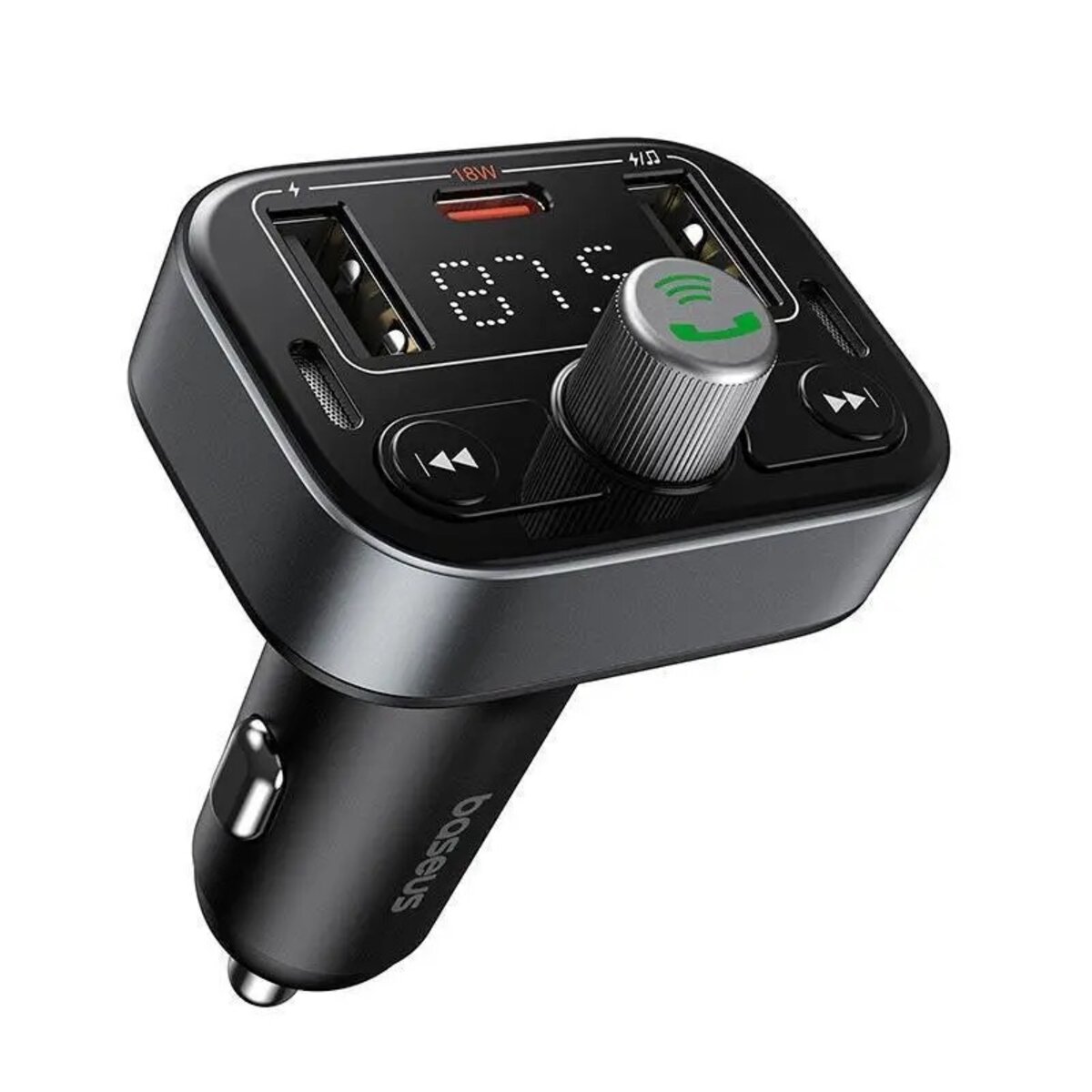АЗП з FM-модулятором Baseus S-09 Pro Series Car FM Transmitter Cluster Black (C10762200113-00) на картинке №4