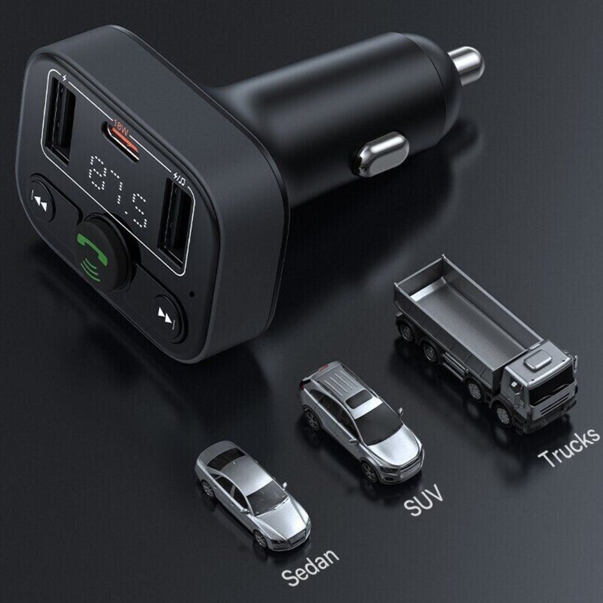 АЗП з FM-модулятором Baseus S-09 Lite Series Car FM Transmitter Cluster Black (C10762300113-00) смотреть фото №5