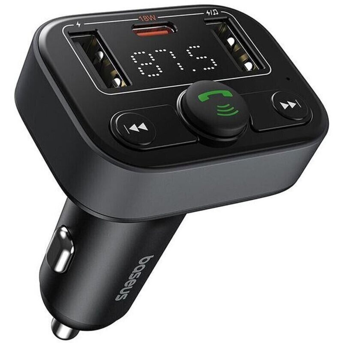АЗП з FM-модулятором Baseus S-09 Lite Series Car FM Transmitter Cluster Black (C10762300113-00) смотреть фото №2