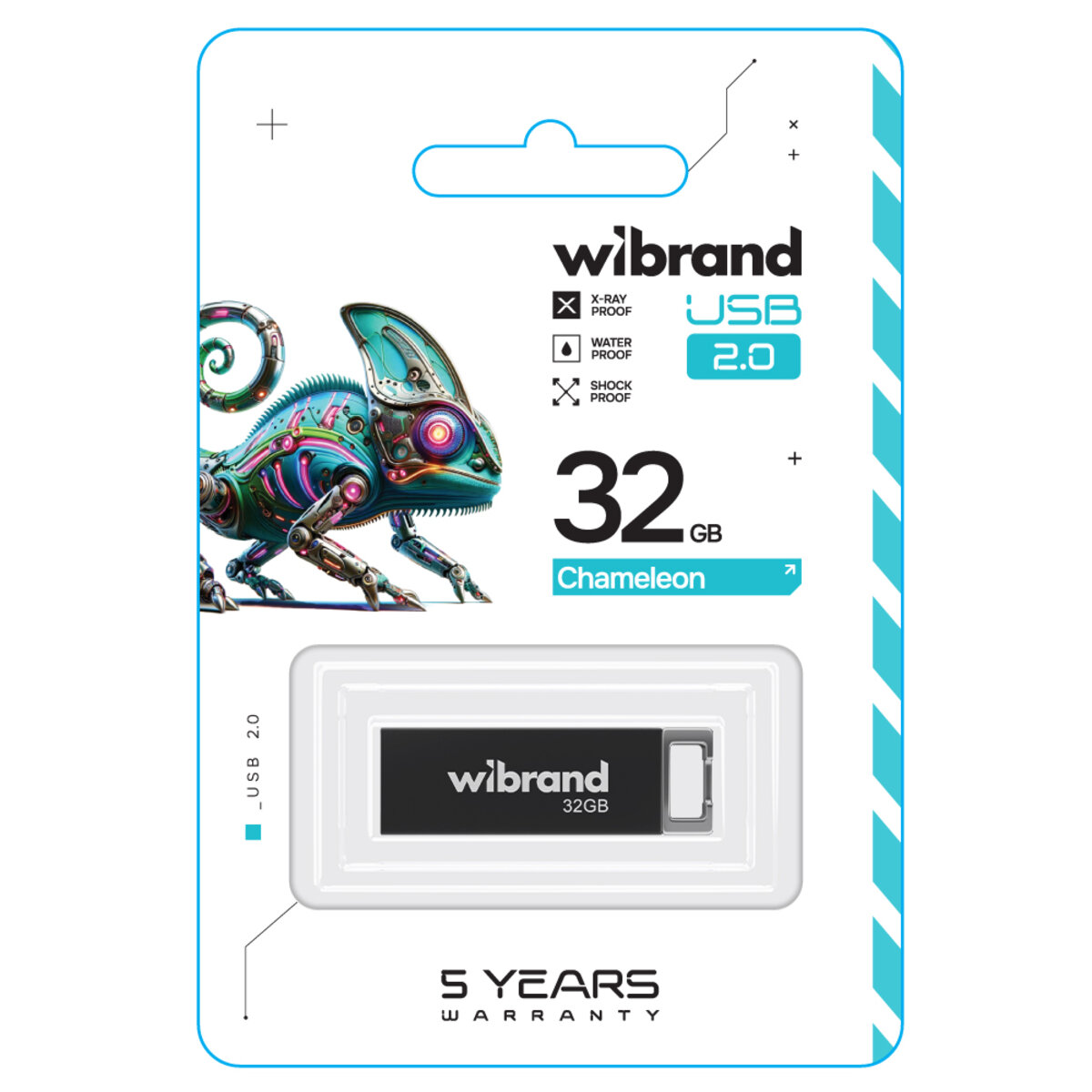 Флеш-накопичувач Wibrand USB 2.0 Chameleon 32Gb Black (WI2.0/CH32U6B) на картинке №2