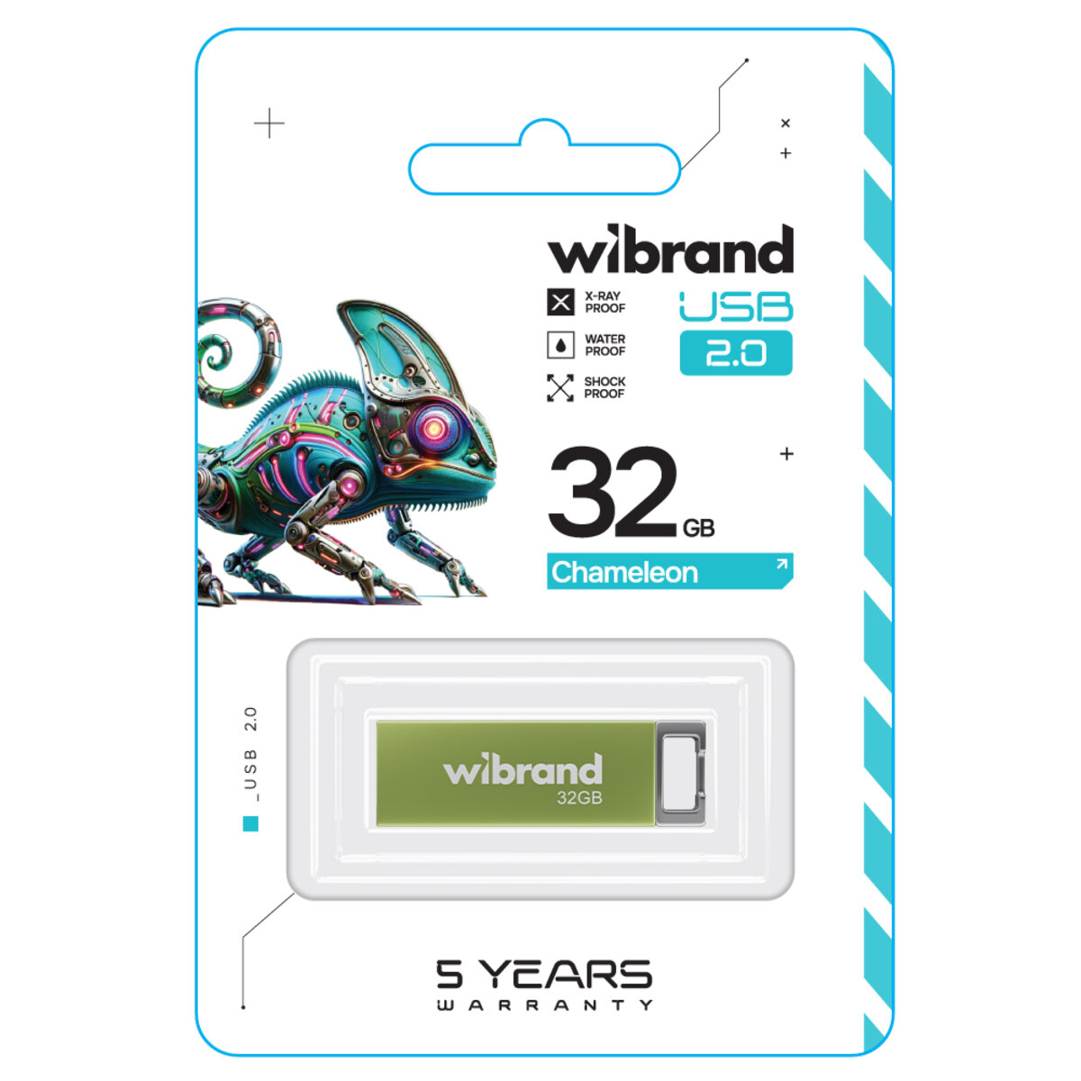 Флеш-накопичувач Wibrand USB 2.0 Chameleon 32Gb Light green (WI2.0/CH32U6LG) на картинке №2