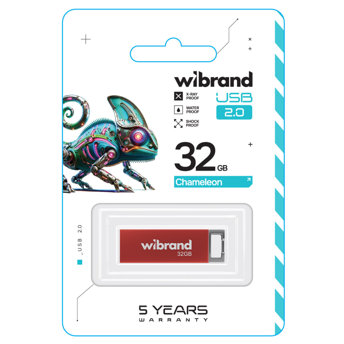 Флеш-накопичувач Wibrand USB 2.0 Chameleon 32Gb Red (WI2.0/CH32U6R) на картинке №2