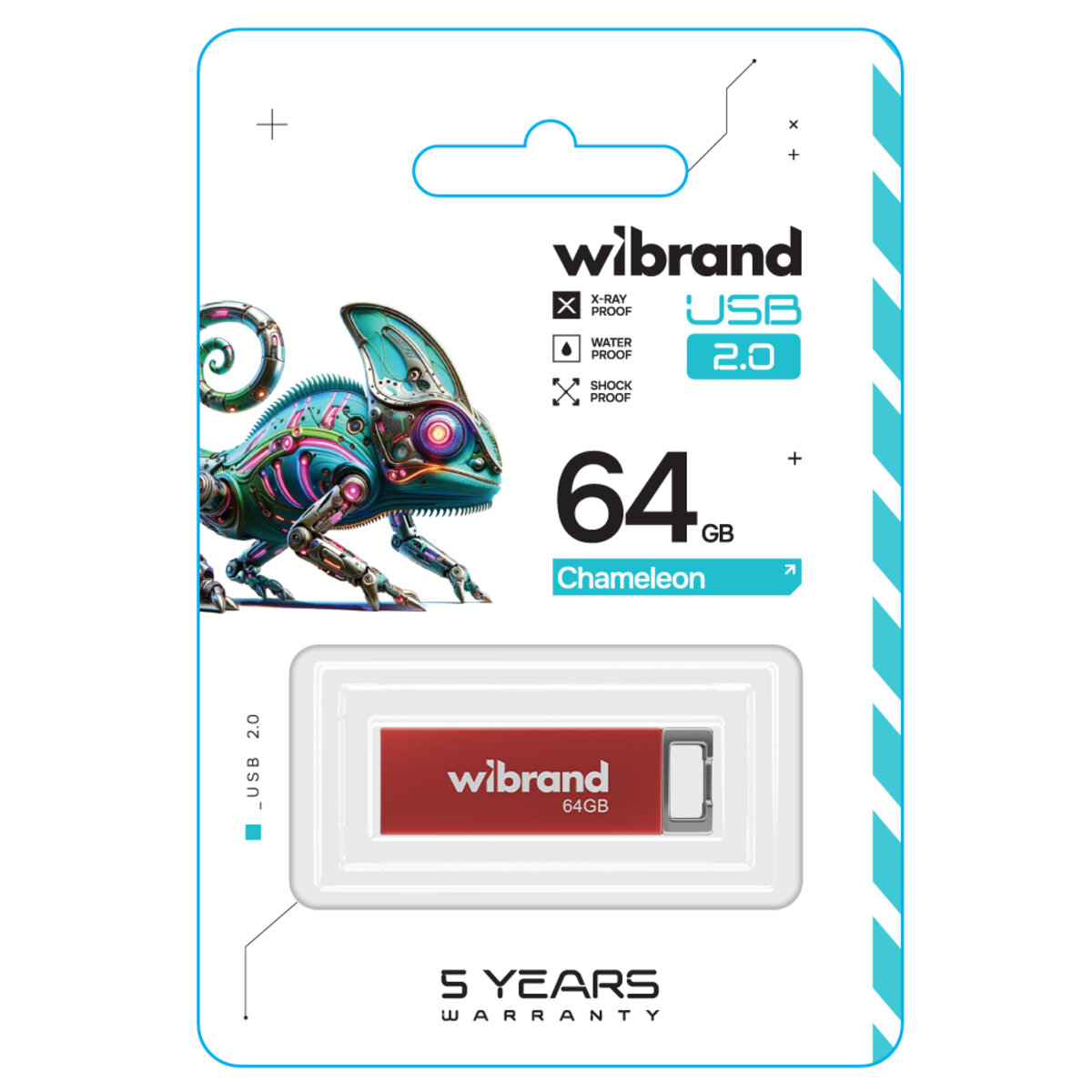 Флеш-накопичувач Wibrand USB 2.0 Chameleon 64Gb Red (WI2.0/CH64U6R) на картинке №2
